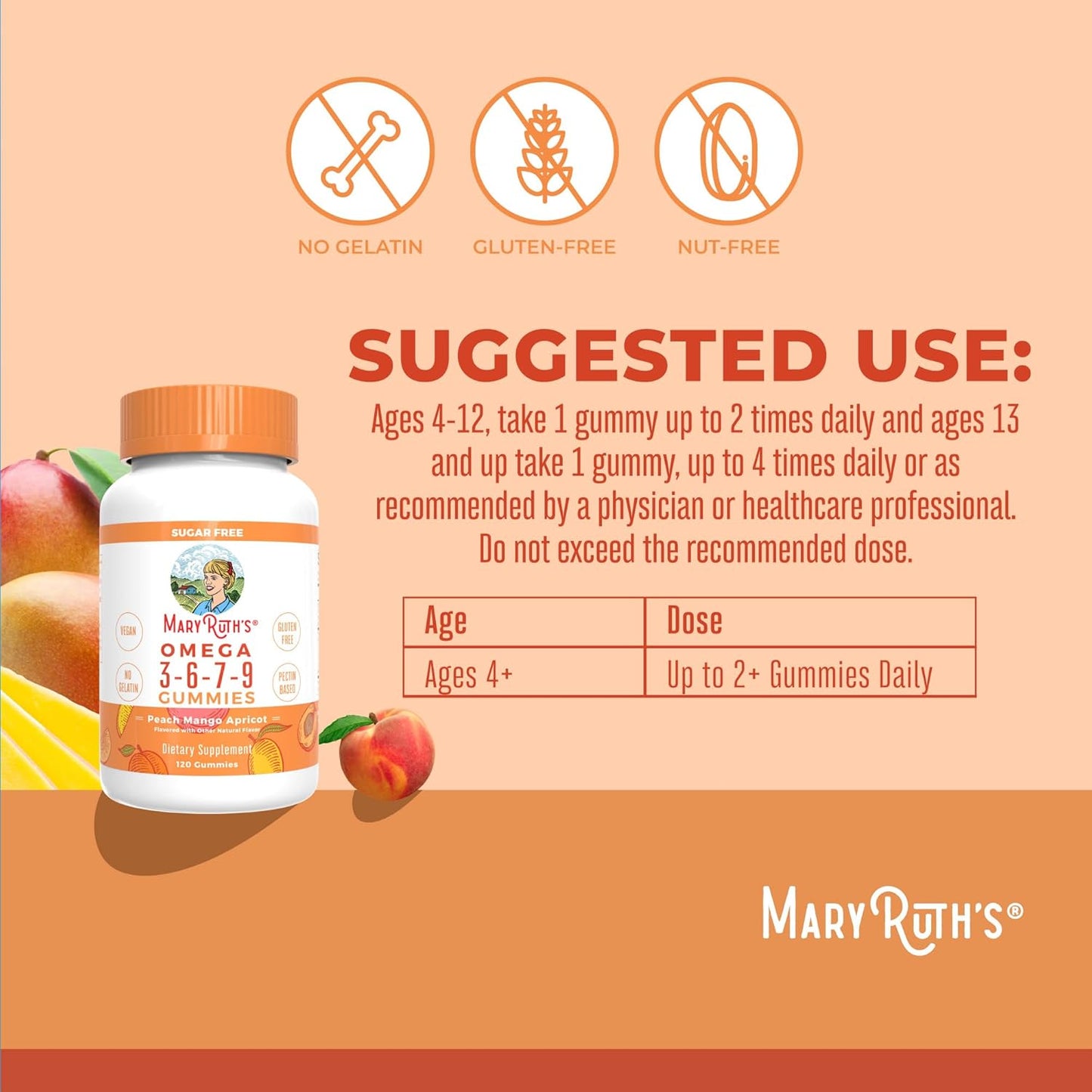 Vegan Omega 3 6 7 9 Gummies with Flaxseed Oil | 4 Month Supply | Non-Fishy Taste | Non-GMO | 120 Count