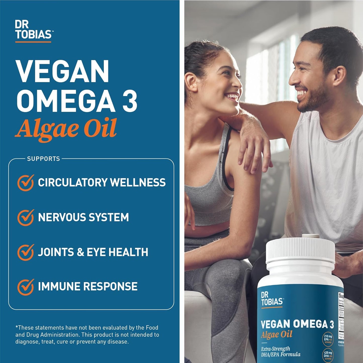 Vegan Omega 3 Algae Oil and Joint Support Supplement for Optimal Mobility & Wellness