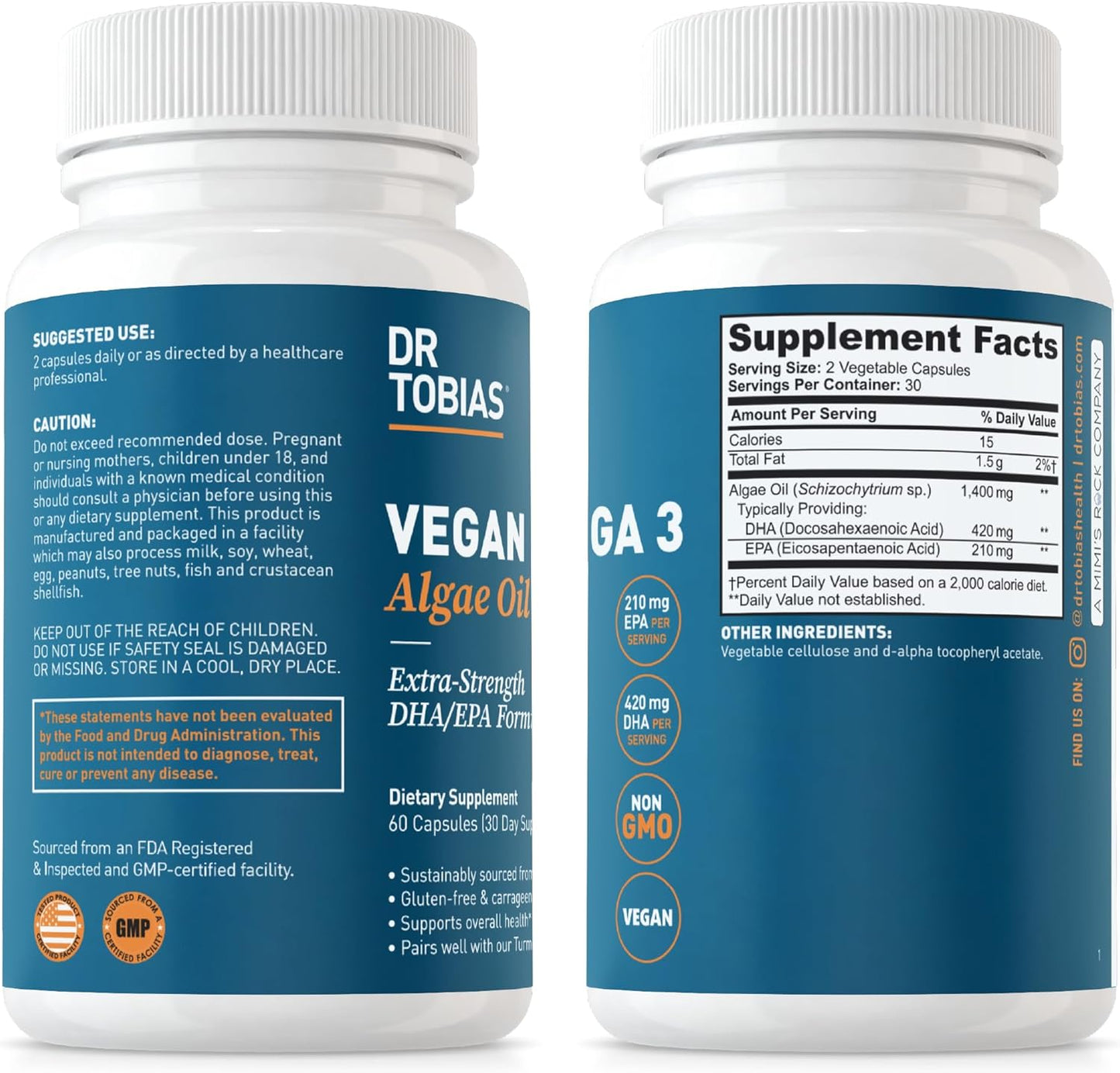 Vegan Omega 3 Algae Oil and Joint Support Supplement for Optimal Mobility & Wellness