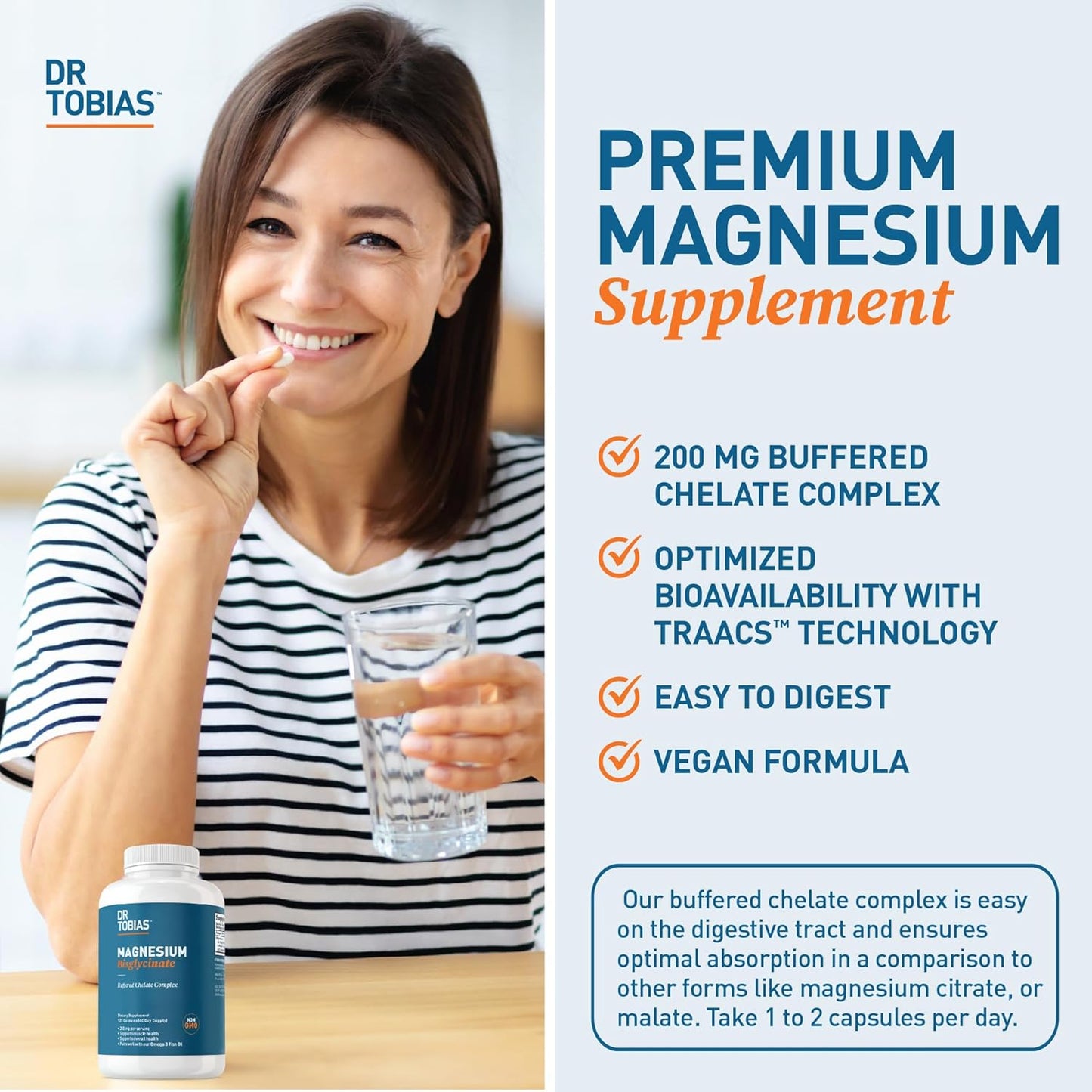 Vegan Omega-3 Algae Oil with Magnesium Bisglycinate for Heart, Brain, Muscle, and Bone Health - Non-GMO Vegan Support