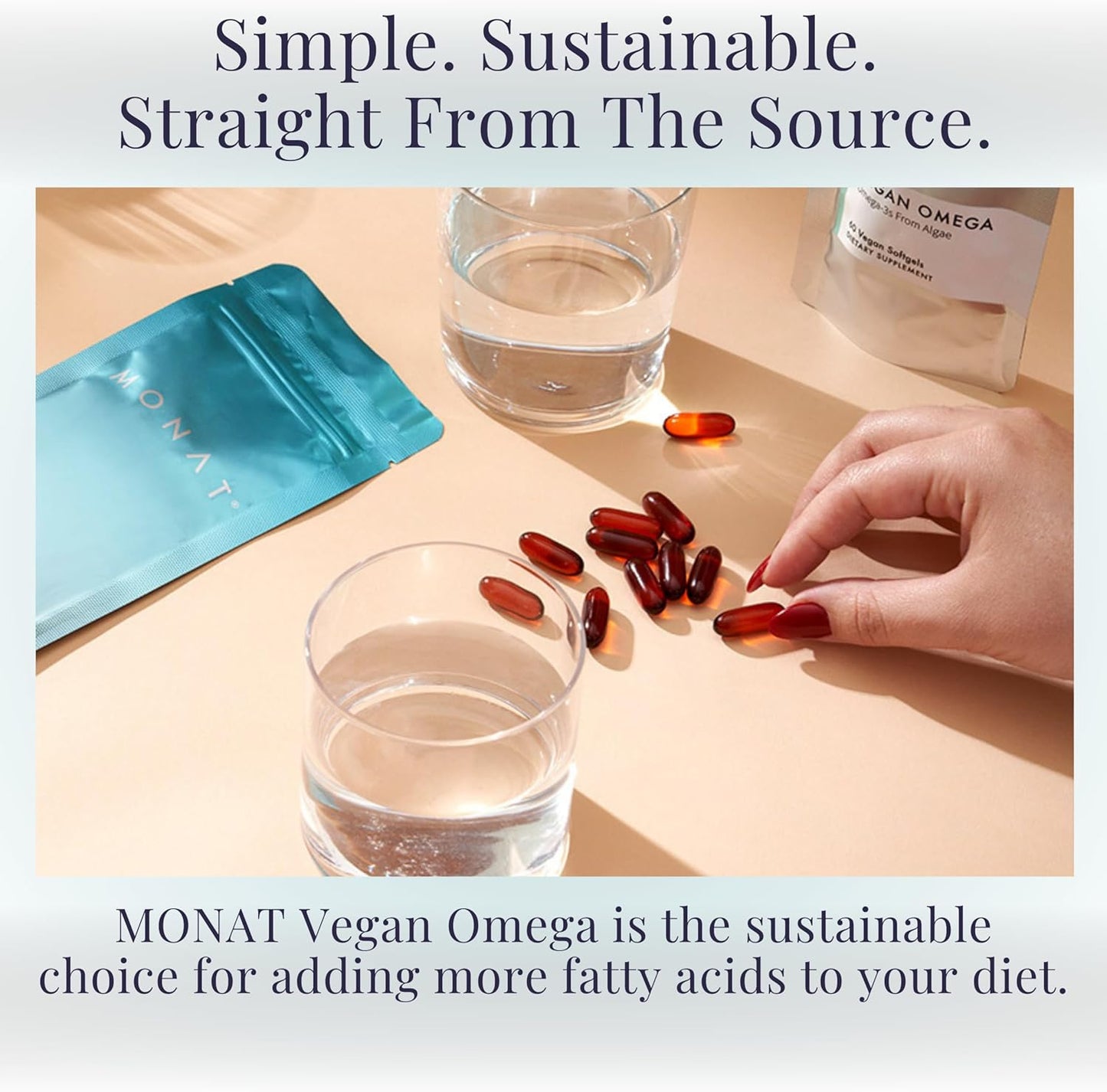 Vegan Omega-3 DHA and EPA Supplement for Cognitive, Heart, Immune, and Eye Health by MONAT
