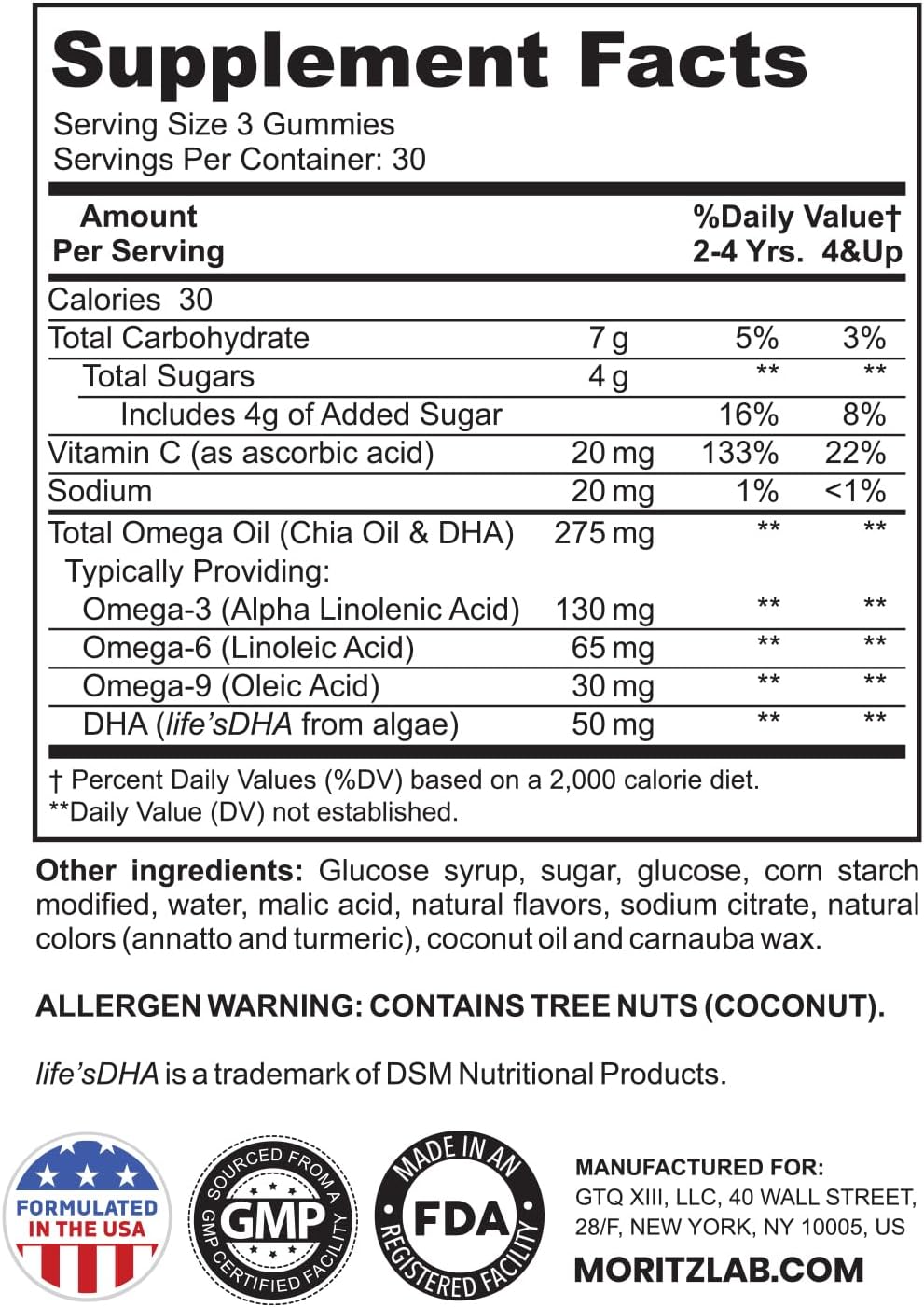 Vegan Omega 3 Gummies for Kids and Toddlers - Brain and Heart Health Support (90 Count), Fish Oil Free