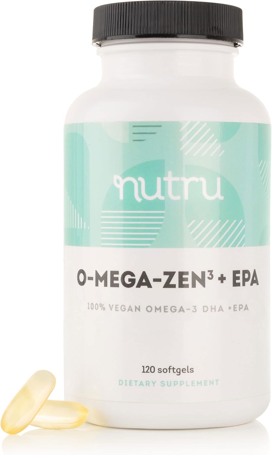 Vegan Omega-3 Supplement with DHA and EPA Fatty Acids - Algal Based - Carrageenan Free - 120 Softgels