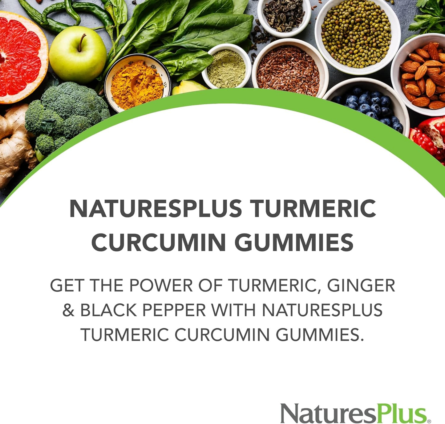 Vegan Peach Turmeric Curcumin Gummies - 60 Count, Joint & Cardiovascular Support - Gluten Free - Non-GMO - 30 Day Supply