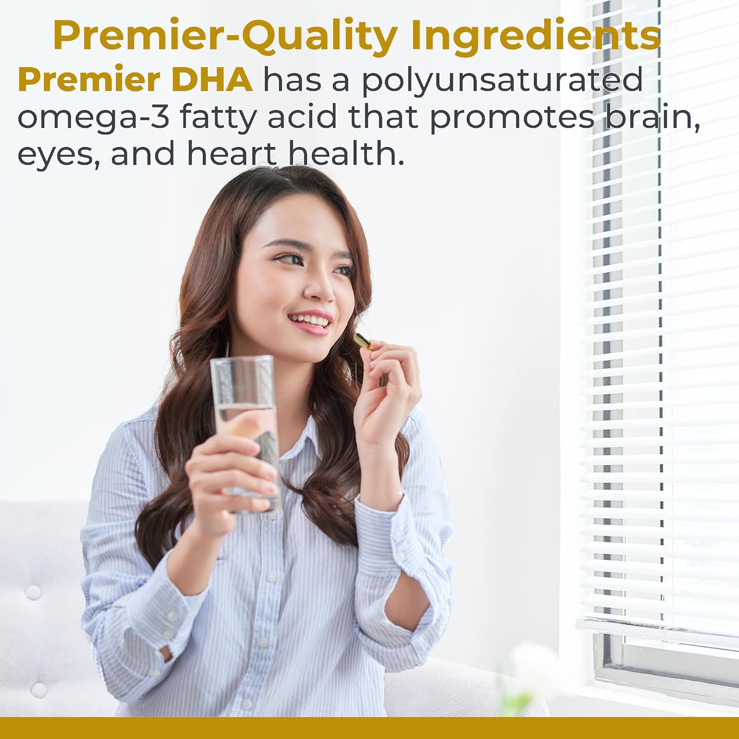 Vegan Premier DHA Softgels - Plant-Based DHA for Brain, Nerves, Eyes & Heart Support