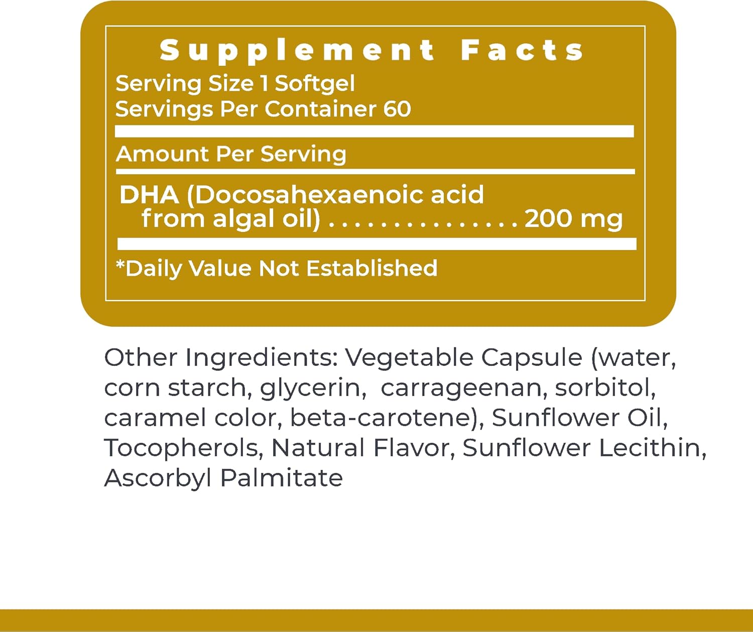 Vegan Premier DHA Softgels - Plant-Based DHA for Brain, Nerves, Eyes & Heart Support