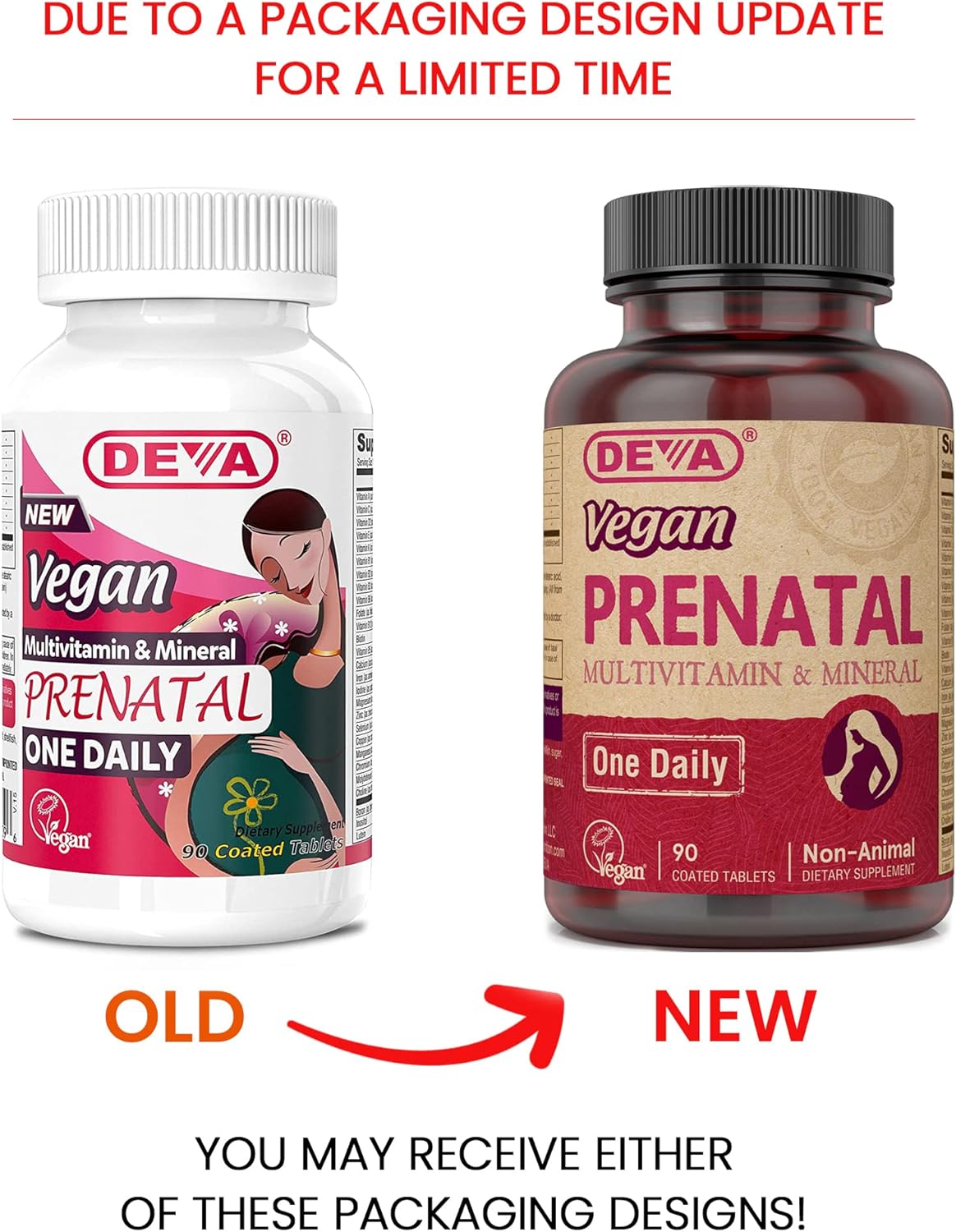 VEGAN Prenatal Multivitamin - Once-Daily Formula with Vitamins A, C, D, E, K, B Complex, Folate, & Chelated Iron - 90 Tablets