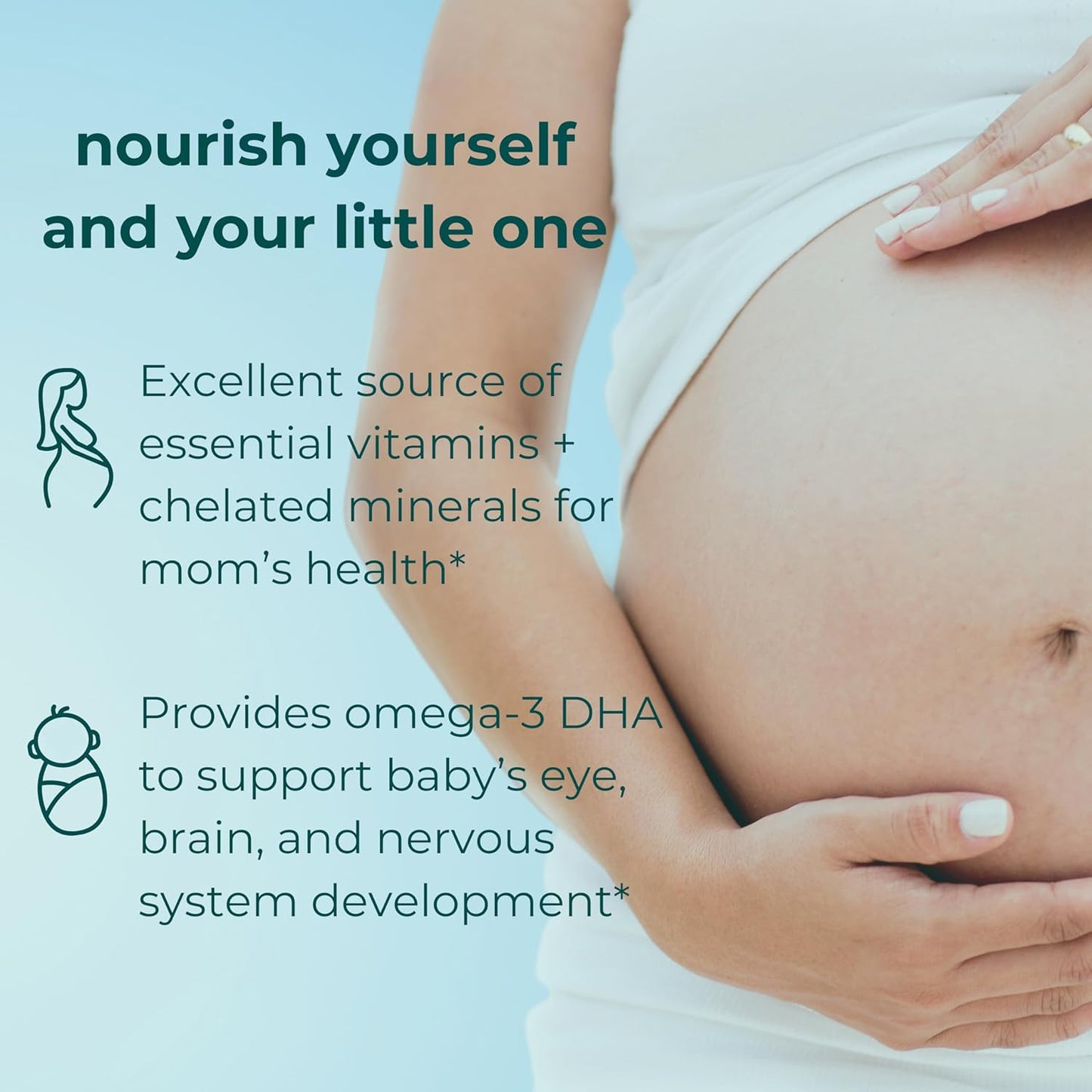 Vegan Prenatal Multivitamin with Algae Omega-3, Folate, Iron, B12, D3, and Calcium for Pregnancy - 60 Softgels
