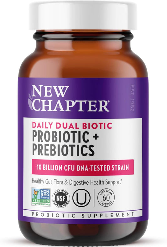 Vegan Probiotic + Prebiotic for Digestive & Microbiome Health - 60 Count