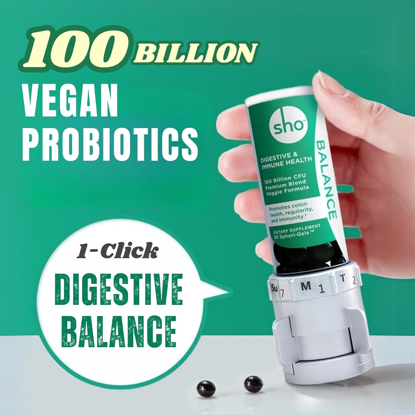 Vegan Probiotic Supplement with 100 Billion CFU for Gut Health - Lactobacillus Casei - 60 Pills - Women & Men Friendly