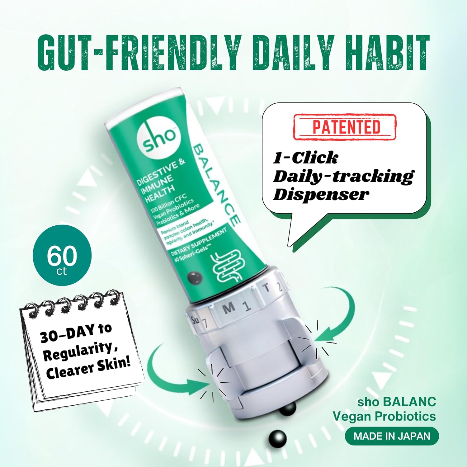 Vegan Probiotic Supplement with 100 Billion CFU for Gut Health - Lactobacillus Casei - 60 Pills - Women & Men Friendly