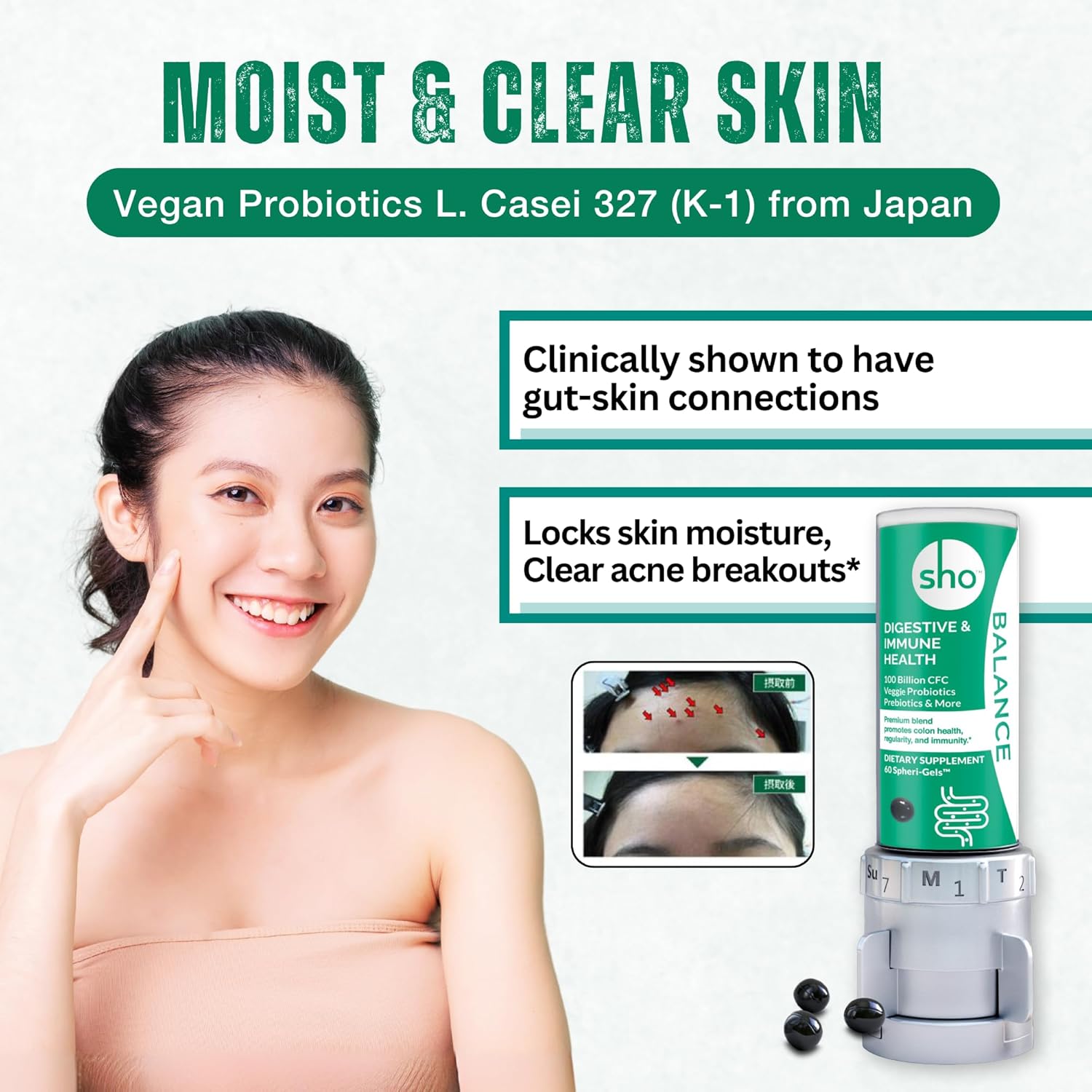 Vegan Probiotic Supplement with 100 Billion CFU for Gut Health - Lactobacillus Casei - 60 Pills - Women & Men Friendly