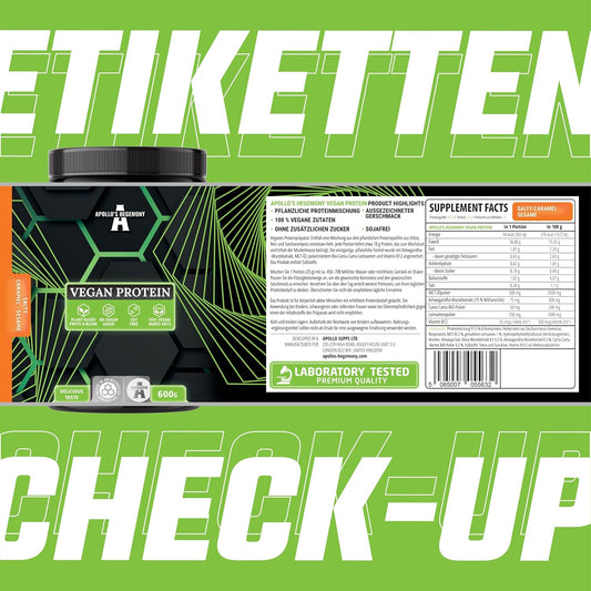 Vegan Protein Powder 600g with Pea, Rice, and Yeast - Amino Acids & Vitamin B12 - Sugar-Free - Sesame Flavour - 24 Servings by Apollo's Hegemony