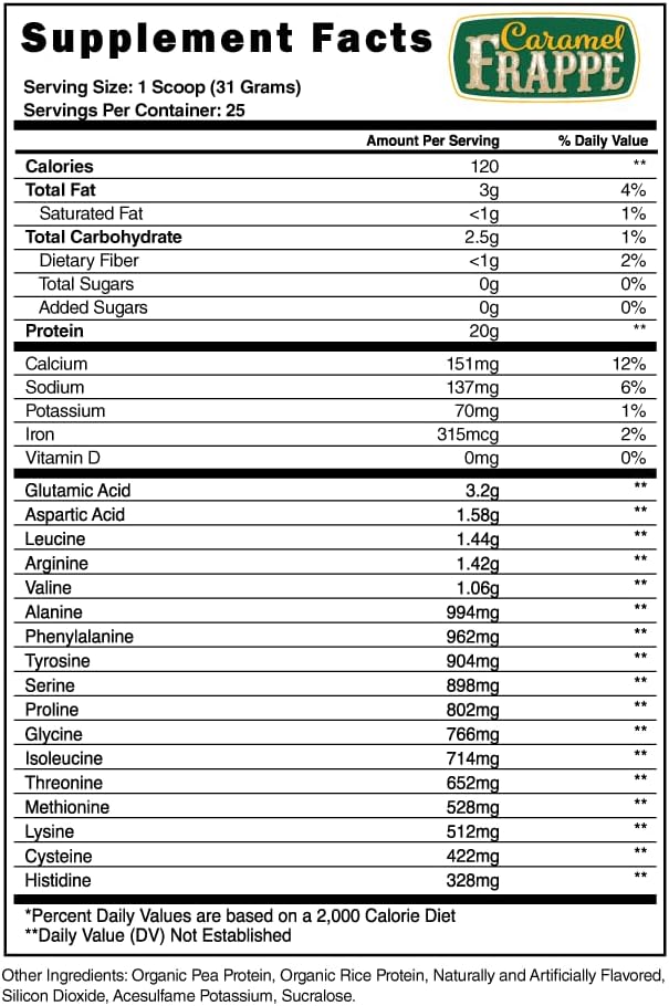 Vegan Protein Powder Caramel Frappe 1.7lbs - Steel Supplements Veg-PRO | 25 Servings, BCAA Amino Acids, Low Carb Formula