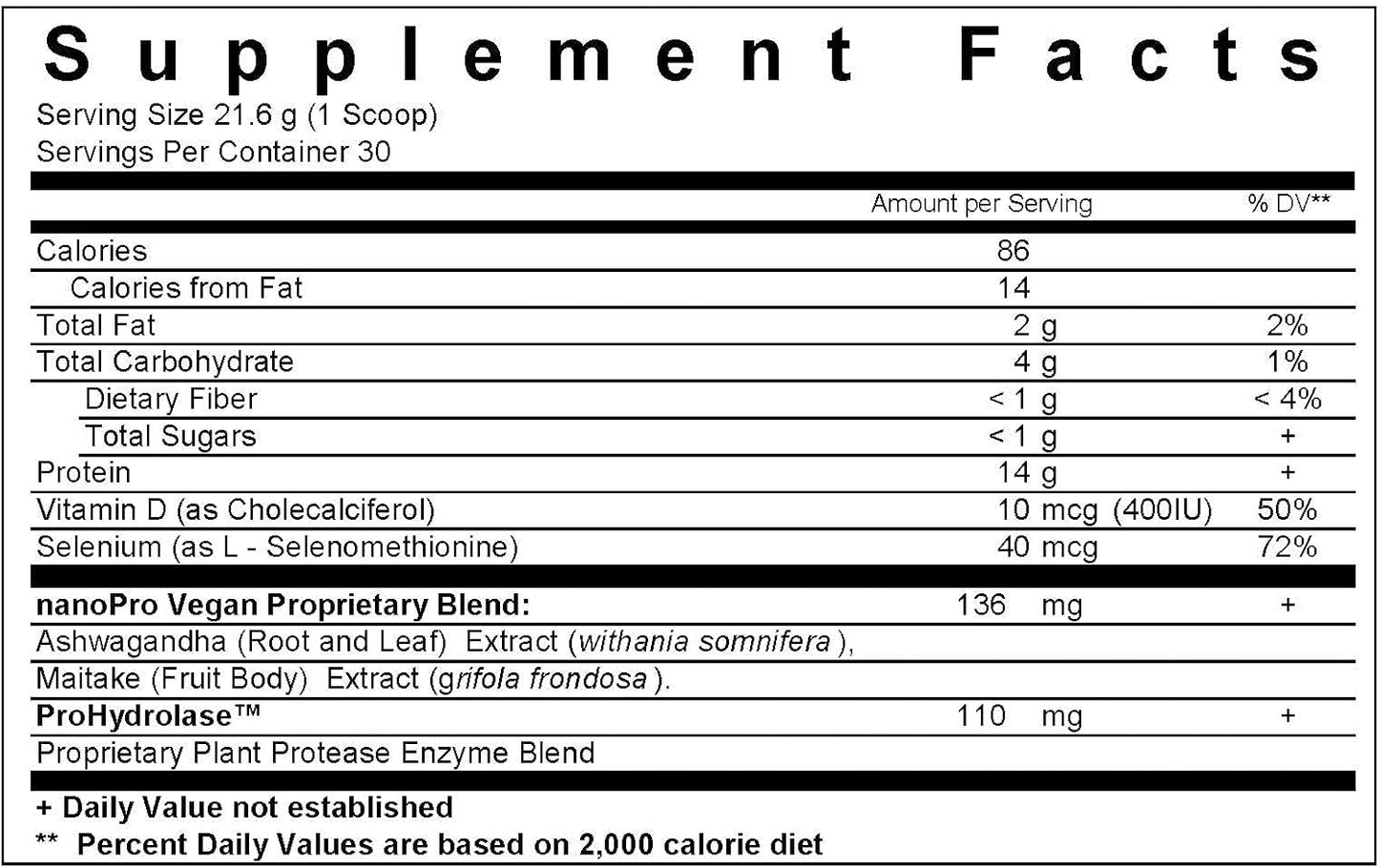 Vegan Protein Powder with Pea Protein, Ashwagandha, and Vegan D3 for Immune Support & Recovery, Vanilla Toffee Flavor