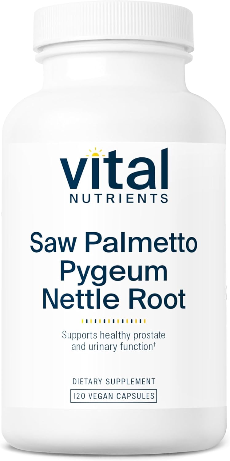 Vegan Saw Palmetto with Pygeum & Nettle Root Capsules for Men - Supports Healthy Prostate - Vital Nutrients - Gluten, Dairy, Soy Free - 120 Count