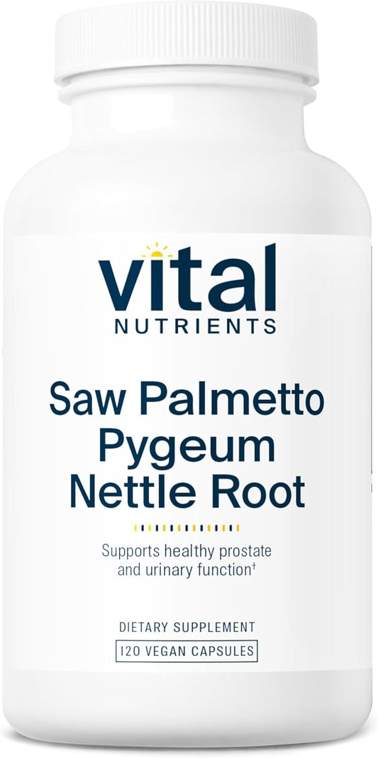 Vegan Saw Palmetto with Pygeum & Nettle Root Capsules for Men - Supports Healthy Prostate - Vital Nutrients - Gluten, Dairy, Soy Free - 120 Count