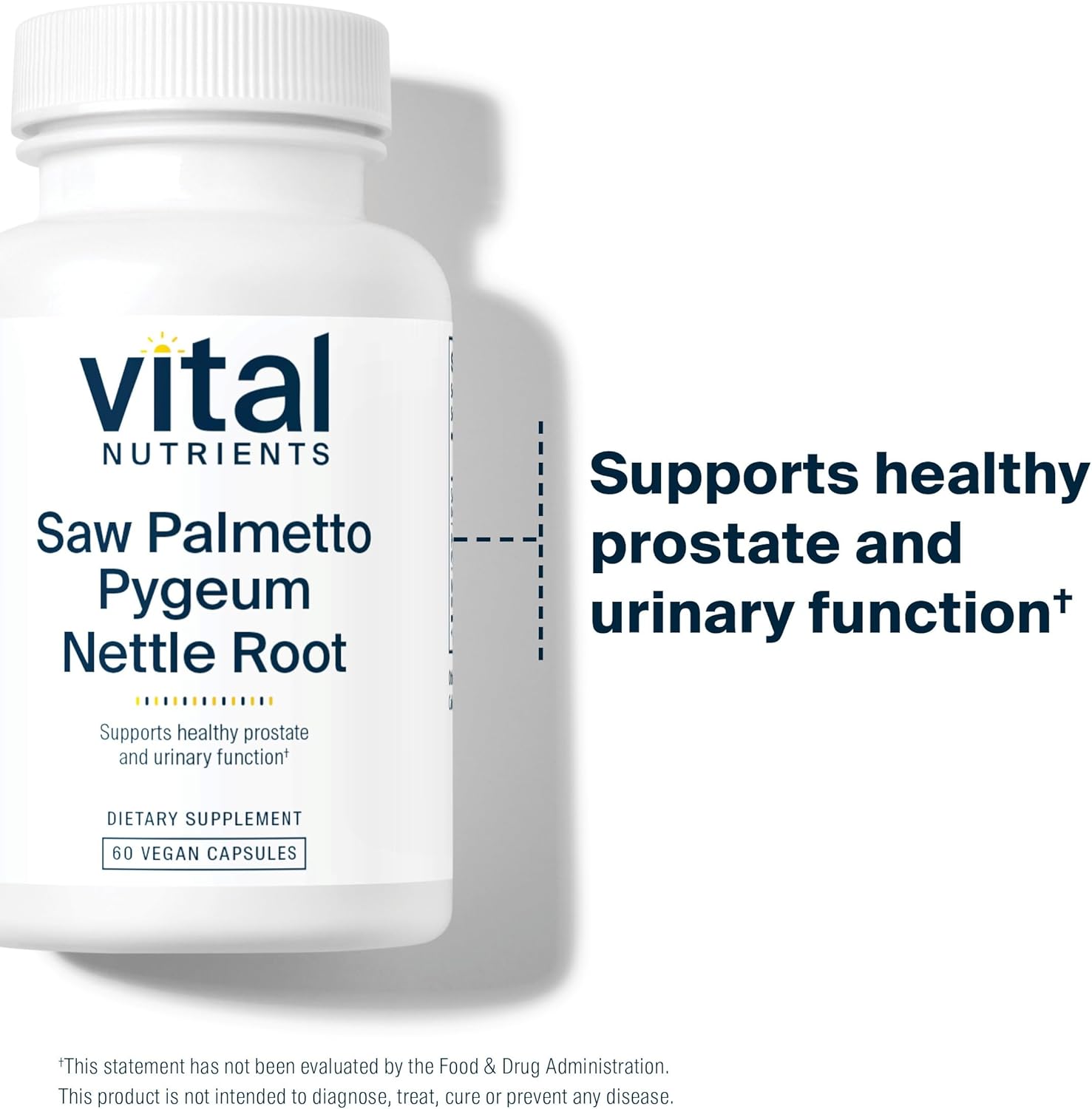 Vegan Saw Palmetto with Pygeum & Nettle Root for Men's Prostate Health - Gluten, Dairy, Soy Free - 60 Capsules