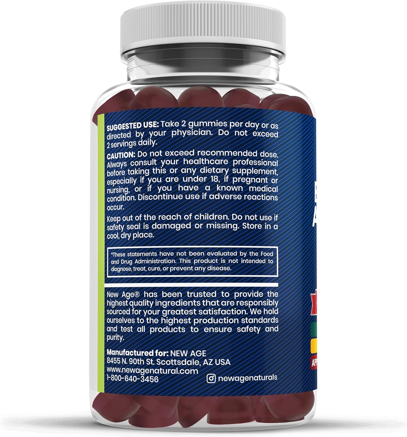 Vegan Sea Moss Gummies with Black Seed, Ashwagandha, Turmeric, Manuka Honey, ACV, Dandelion, Black Pepper, Burdock, Bladderwrack - 180 Count