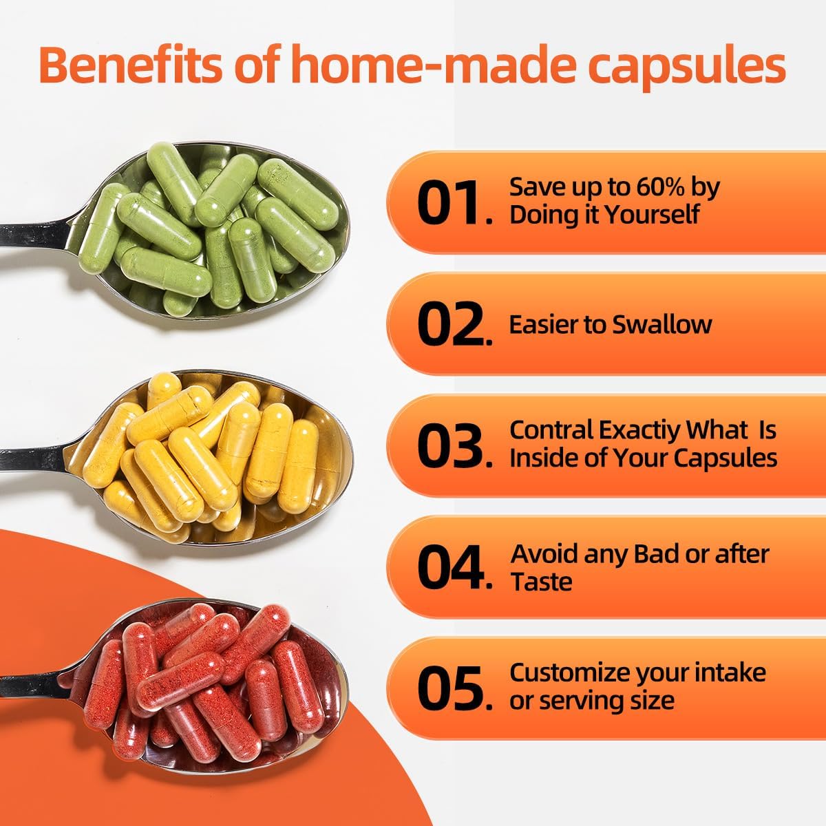 Vegan Size 000 Empty Pill Capsules - 100 Count with Micro Lab Spoon - Vegetarian Fillable Veggie Capsules for DIY Supplements