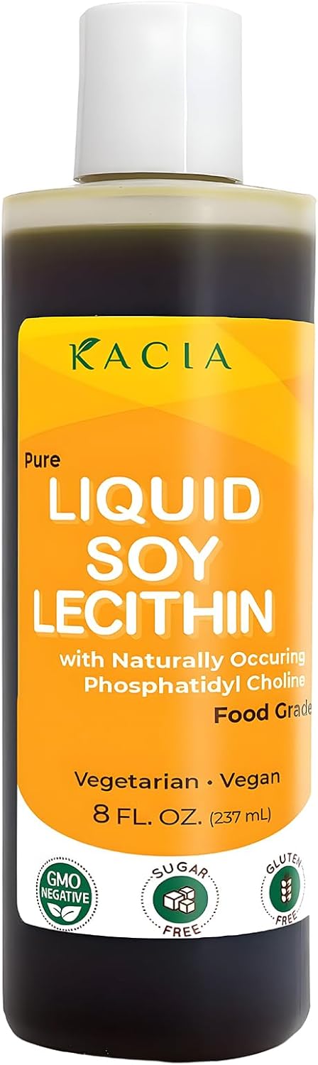 Vegan Soy Lecithin Liquid 8 oz - Food Grade Emulsifier for Baking & Chocolate - Skin & Hair Moisturizer for Cosmetics