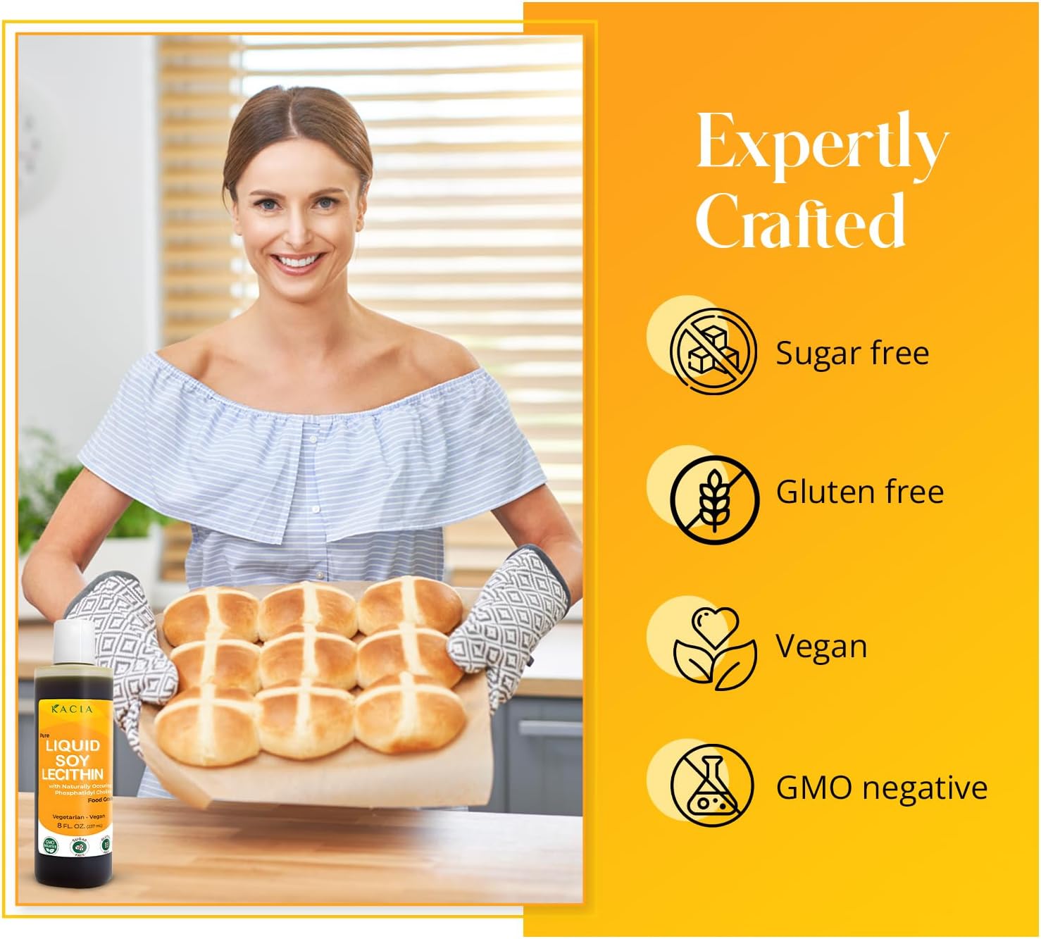 Vegan Soy Lecithin Liquid 8 oz - Food Grade Emulsifier for Baking & Chocolate - Skin & Hair Moisturizer for Cosmetics