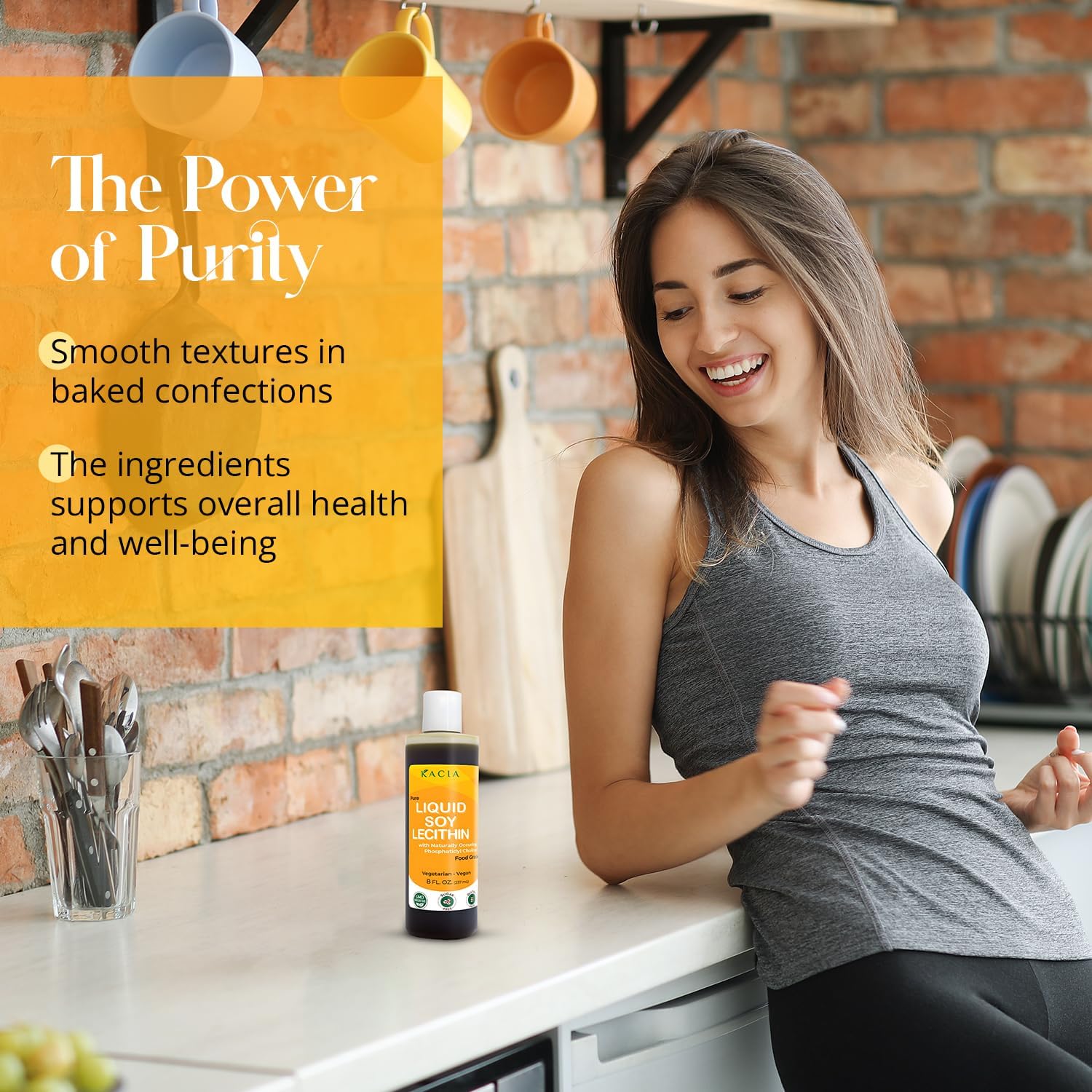 Vegan Soy Lecithin Liquid 8 oz - Food Grade Emulsifier for Baking & Chocolate - Skin & Hair Moisturizer for Cosmetics