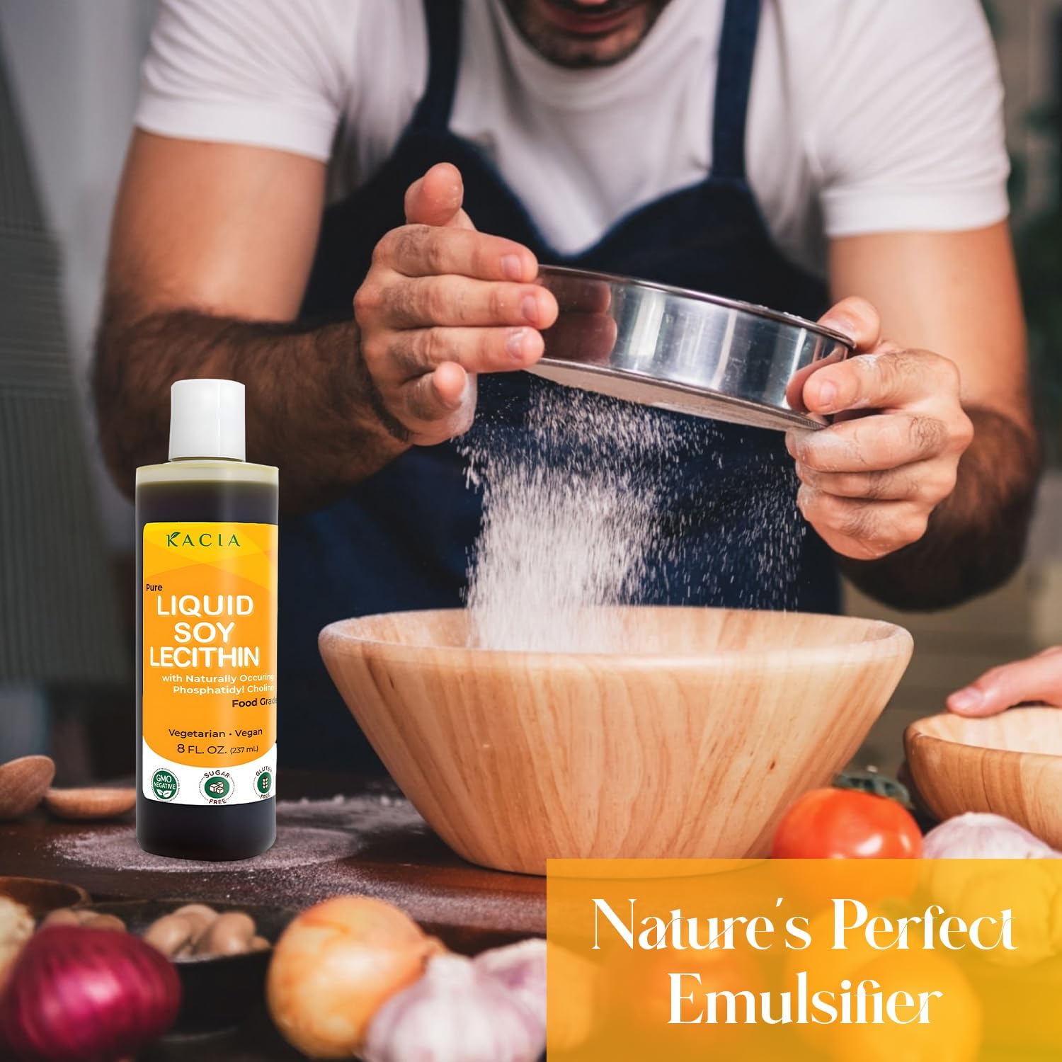 Vegan Soy Lecithin Liquid 8 oz - Food Grade Emulsifier for Baking & Chocolate - Skin & Hair Moisturizer for Cosmetics