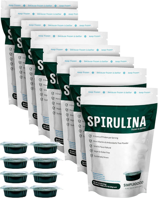 Vegan Spirulina Pods - High Protein, Vitamin-Rich Superfood Cubes for Smoothies - Gluten-Free Nutrient Powerhouse (1.120 kg)