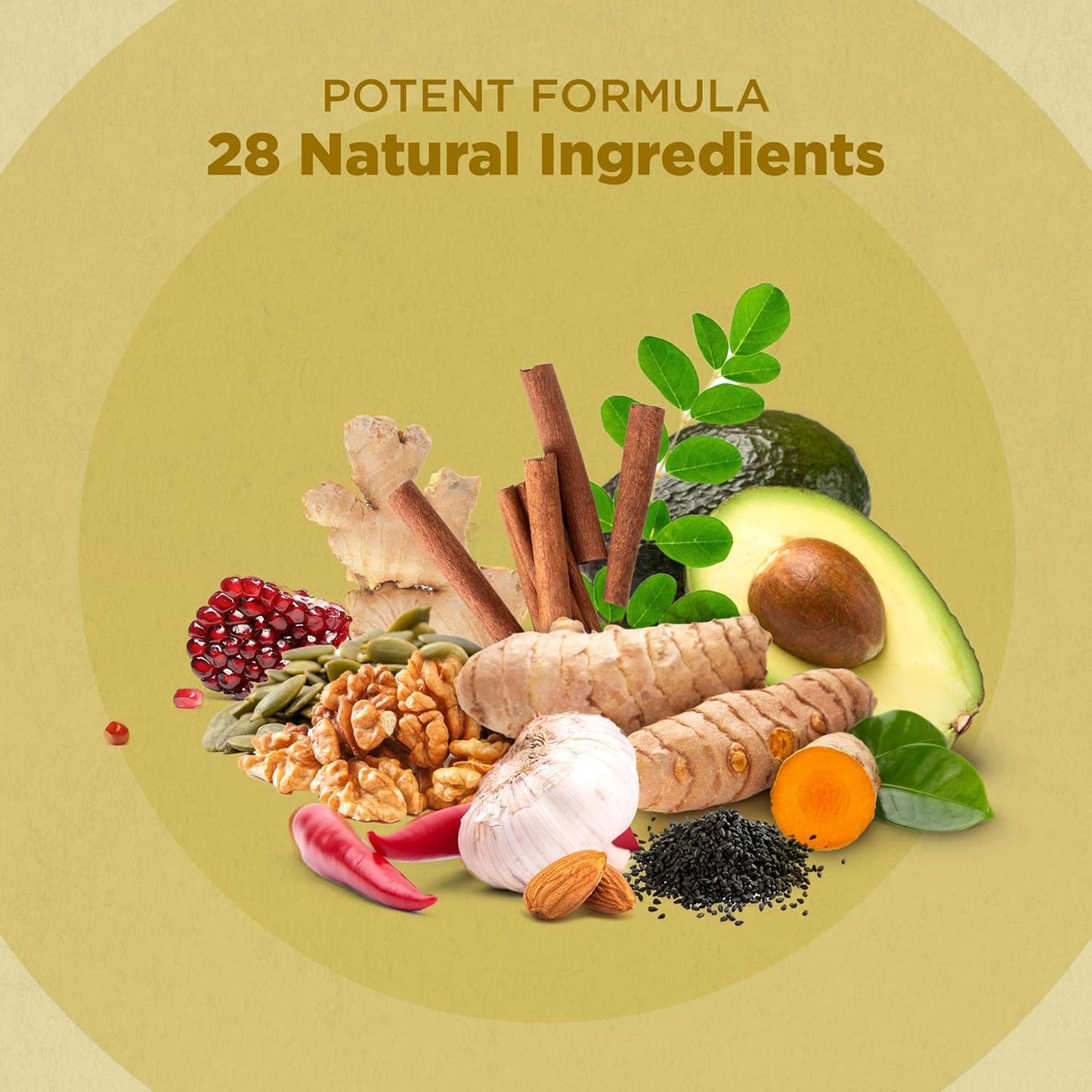 Vegan Strength & Spices 1000mg Capsules with 28 Natural Ingredients for Bone, Muscle & Joint Health - UK Made Mobility and Flexibility Support