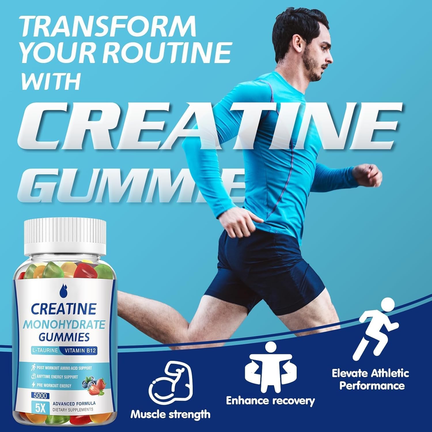 Vegan Sugar-Free MaxHemp Creatine Monohydrate Gummies for Enhanced Performance