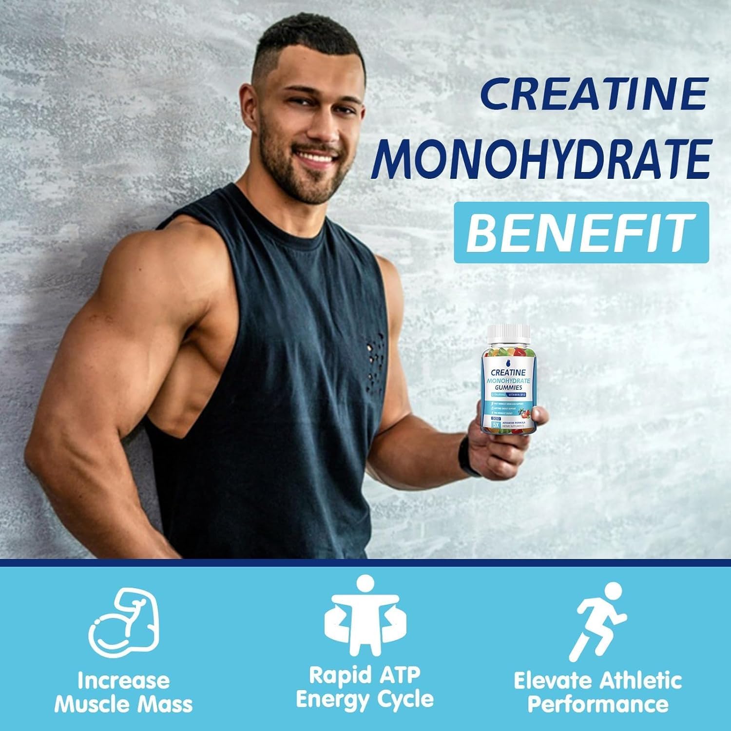 Vegan Sugar-Free MaxHemp Creatine Monohydrate Gummies for Enhanced Performance