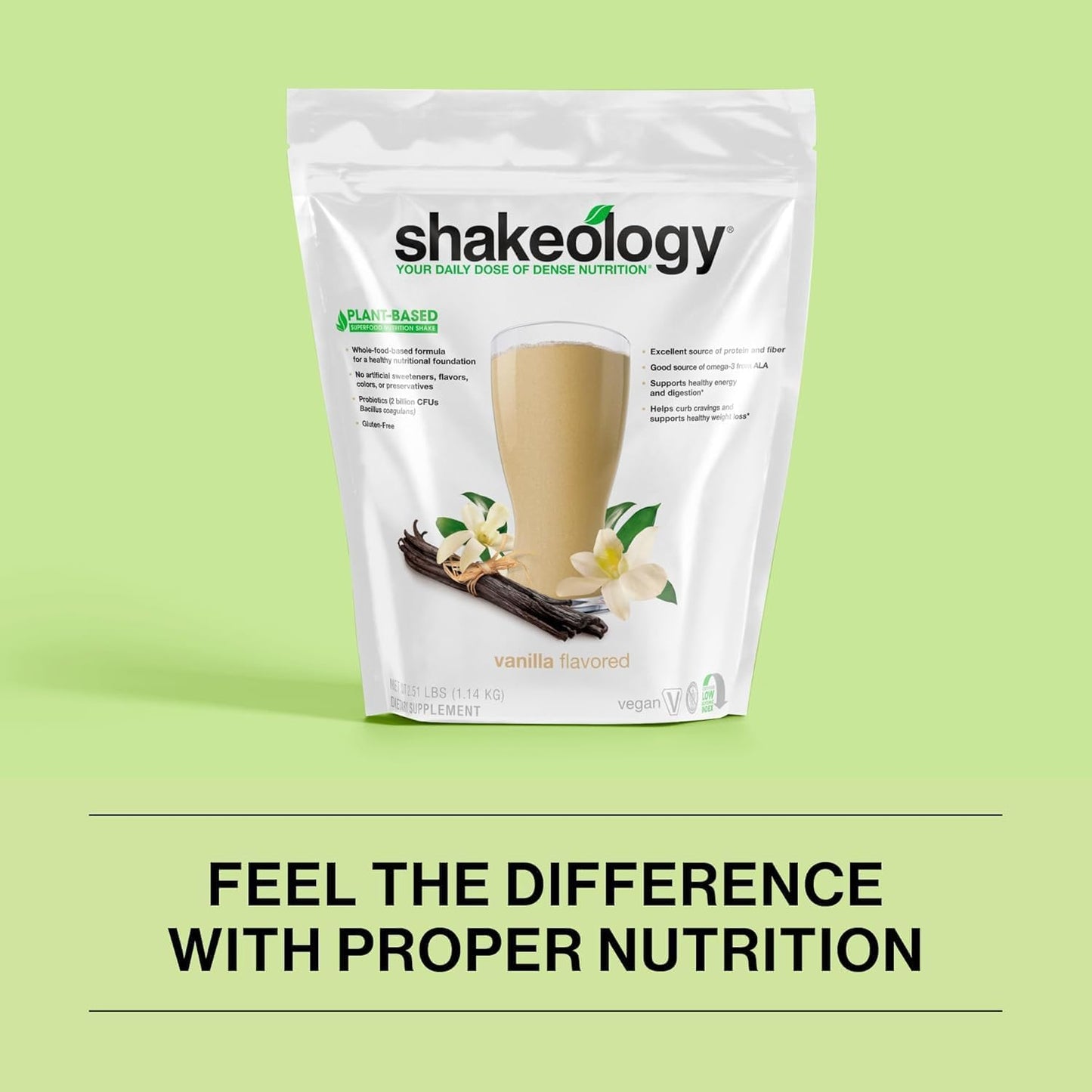 Vegan Superfood Protein Powder for Healthy Weight Loss & Gut Health - Gluten Free Vanilla Shake, 30 Servings