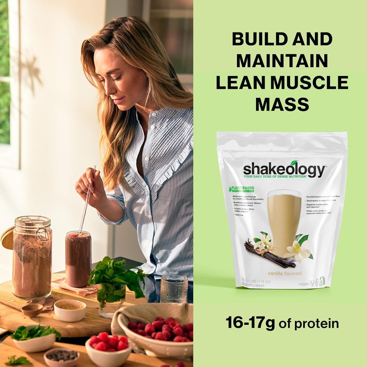Vegan Superfood Protein Powder for Healthy Weight Loss & Gut Health - Gluten Free Vanilla Shake, 30 Servings
