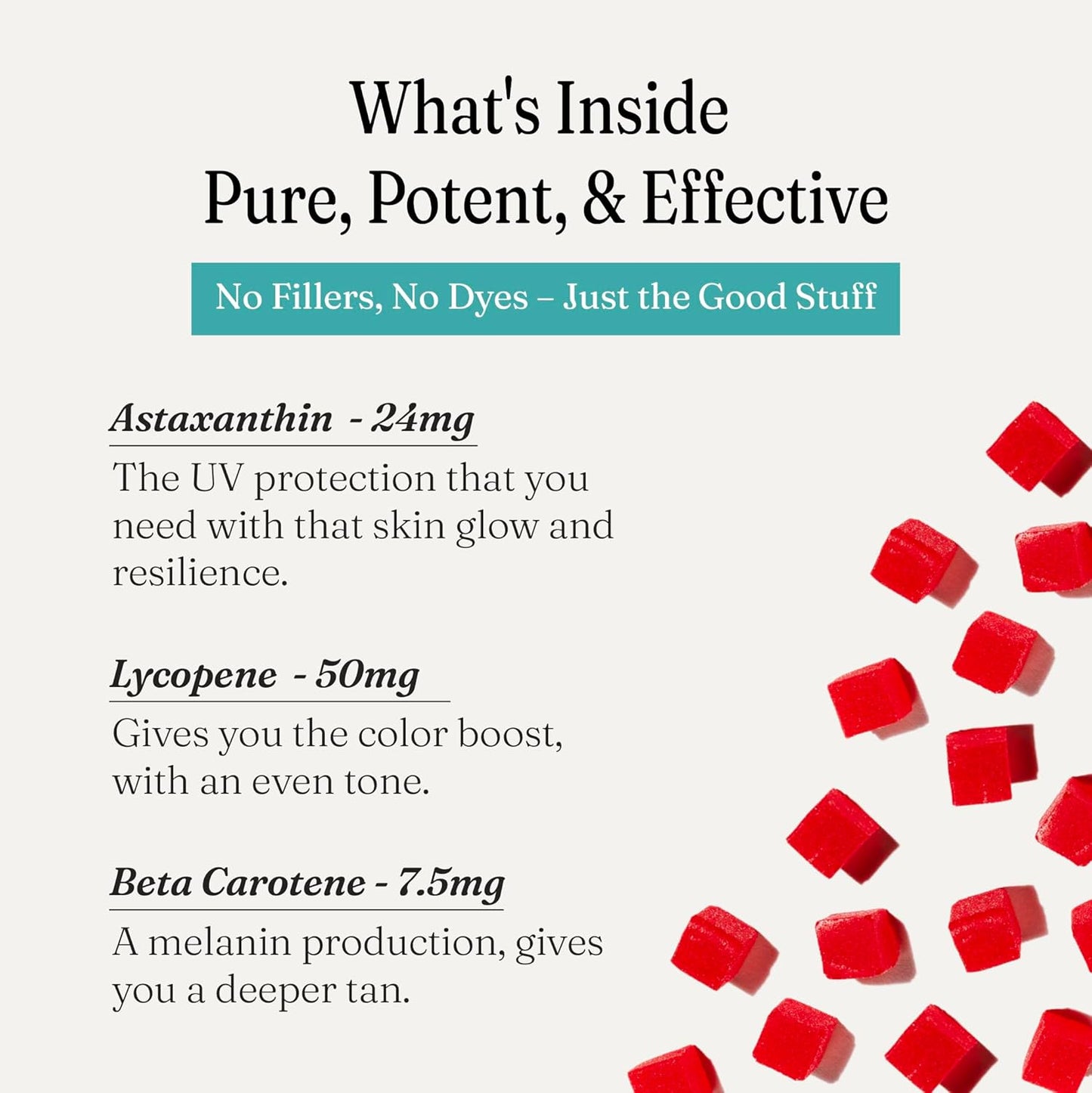 Vegan Tanning Gummies with Astaxanthin, Lycopene & Beta Carotene | Boost Melanin for Radiant Skin | Non-GMO Supplement for Skin Health & Glow | 30-Day Supply