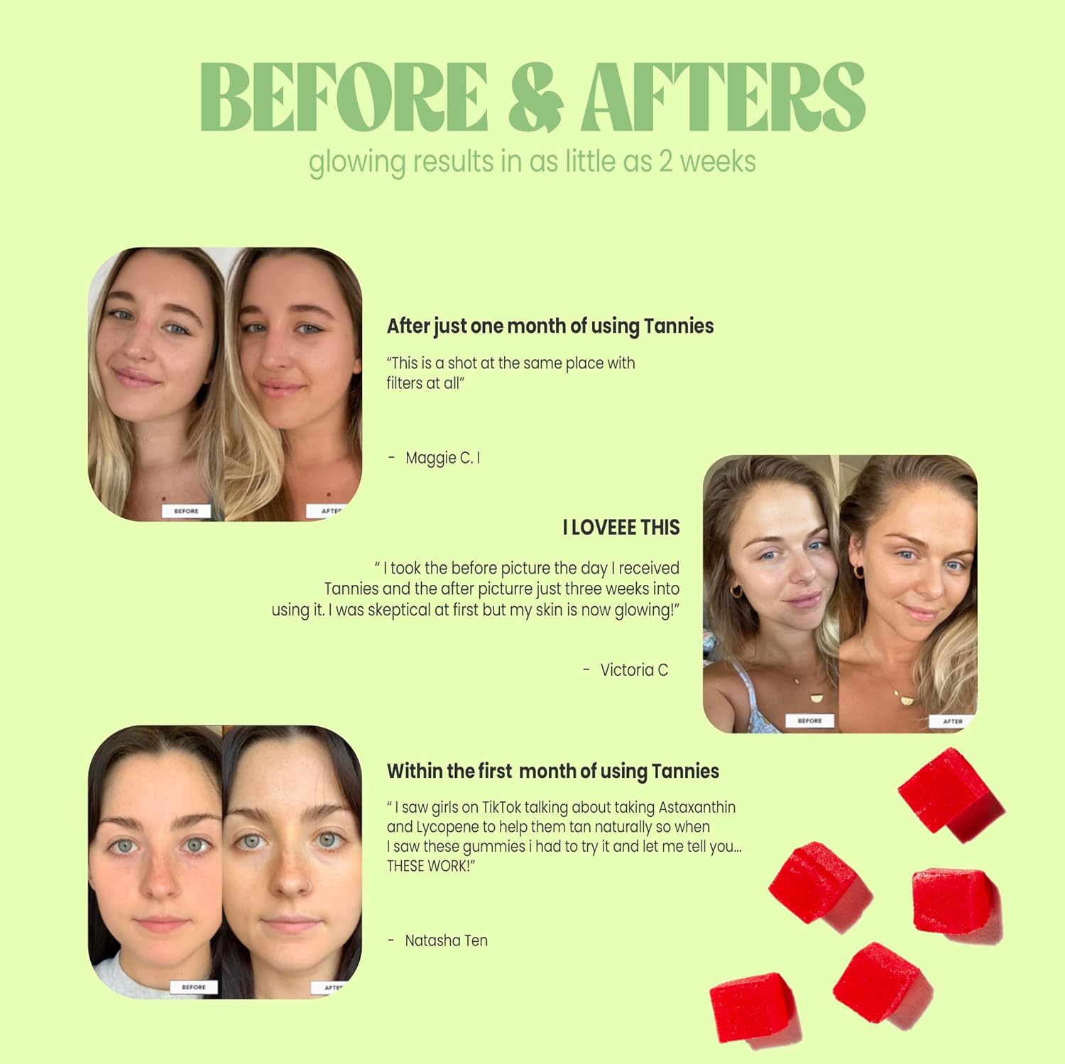 Vegan Tanning Gummies with Astaxanthin, Lycopene & Beta Carotene | Boost Melanin for Radiant Skin | Non-GMO Supplement for Skin Health & Glow | 30-Day Supply