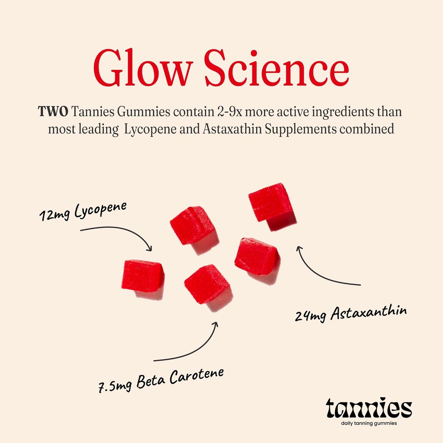 Vegan Tanning Gummies with Astaxanthin, Lycopene & Beta Carotene | Boost Melanin for Radiant Skin | Non-GMO Supplement for Skin Health & Glow | 30-Day Supply