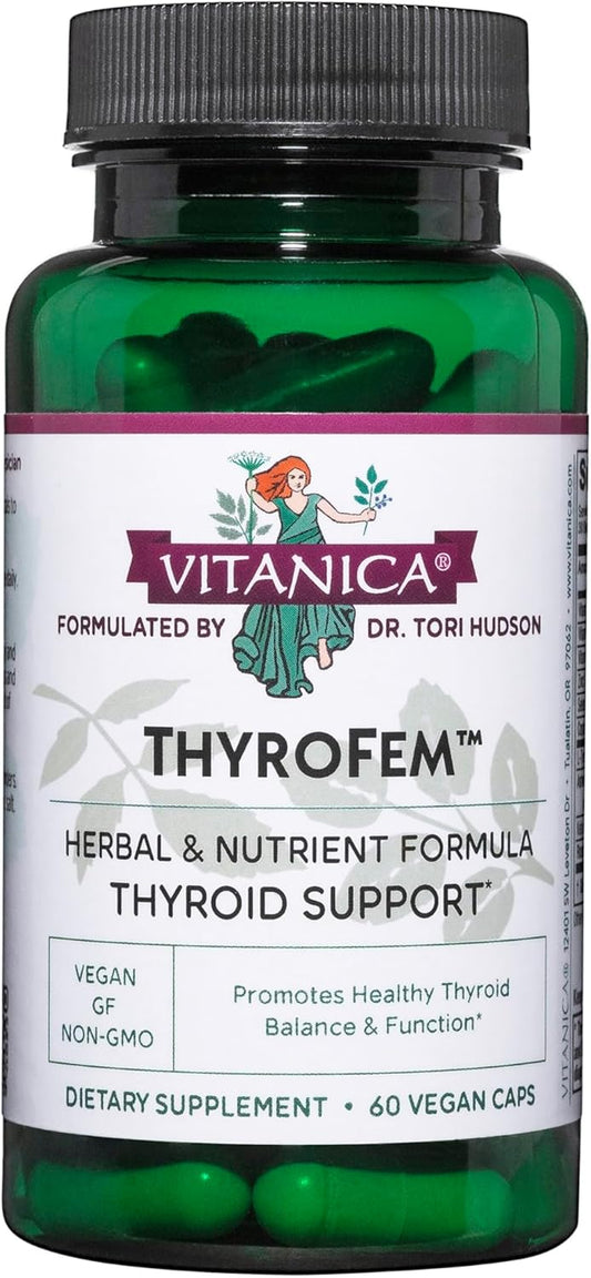 Vegan ThyroFem Supplement for Thyroid Gland Support - 60 Capsules by Vitanica