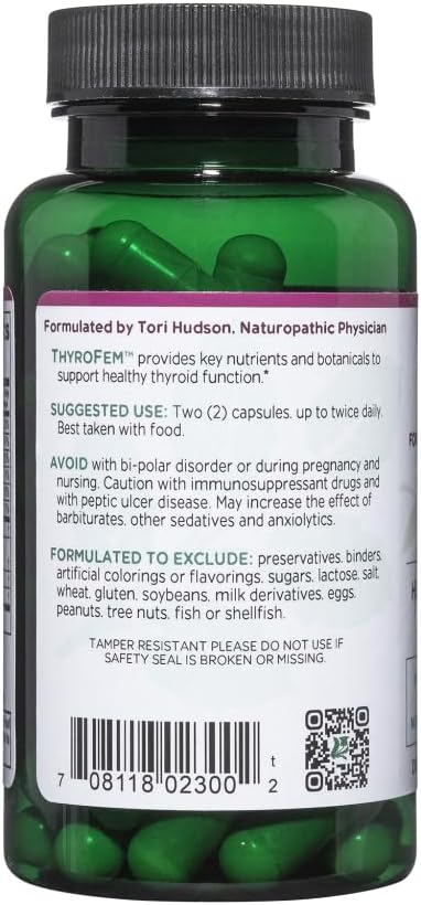 Vegan ThyroFem Supplement for Thyroid Gland Support - 60 Capsules by Vitanica