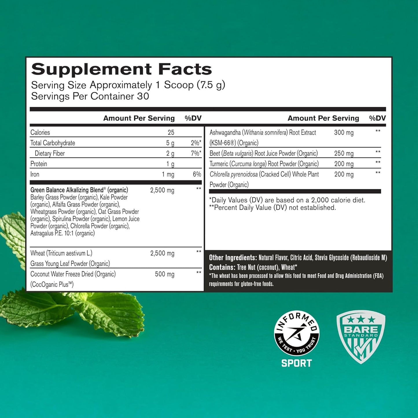 Vegan Vanilla Protein with Strong Greens and Sweet Mint by BARE PERFORMANCE NUTRITION BPN