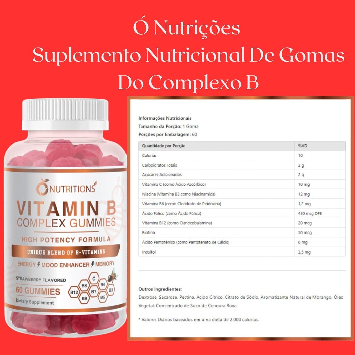 Vegan Vitamin B Complex Gummies with B12, Biotin, and Folate for Energy, Stress, and Immune Support - 2 Pack