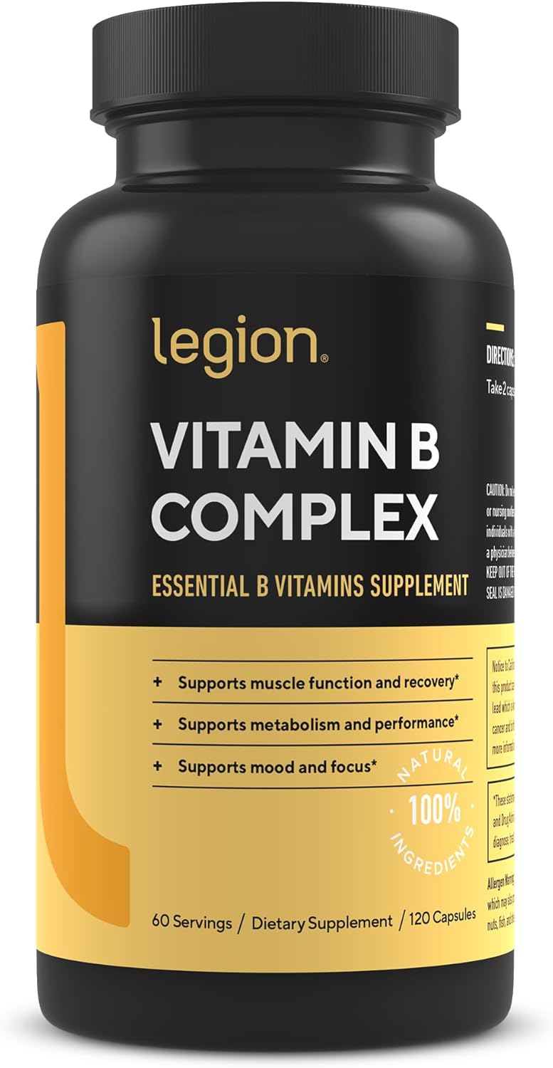 Vegan Vitamin B Complex with Choline and Inositol - Mood & Liver Support - 120 Capsules for Energy & Muscle