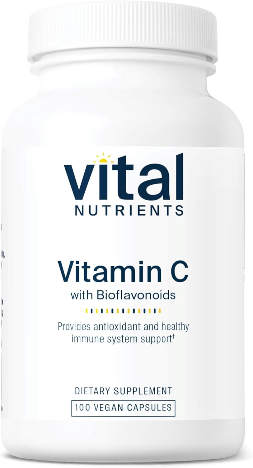 Vegan Vitamin C Supplement with Bioflavonoids for Immune Support - 1000mg Vitamin C, 500mg Citrus Bioflavonoid - Gluten, Dairy, Soy Free - Non-GMO - 100 Capsules