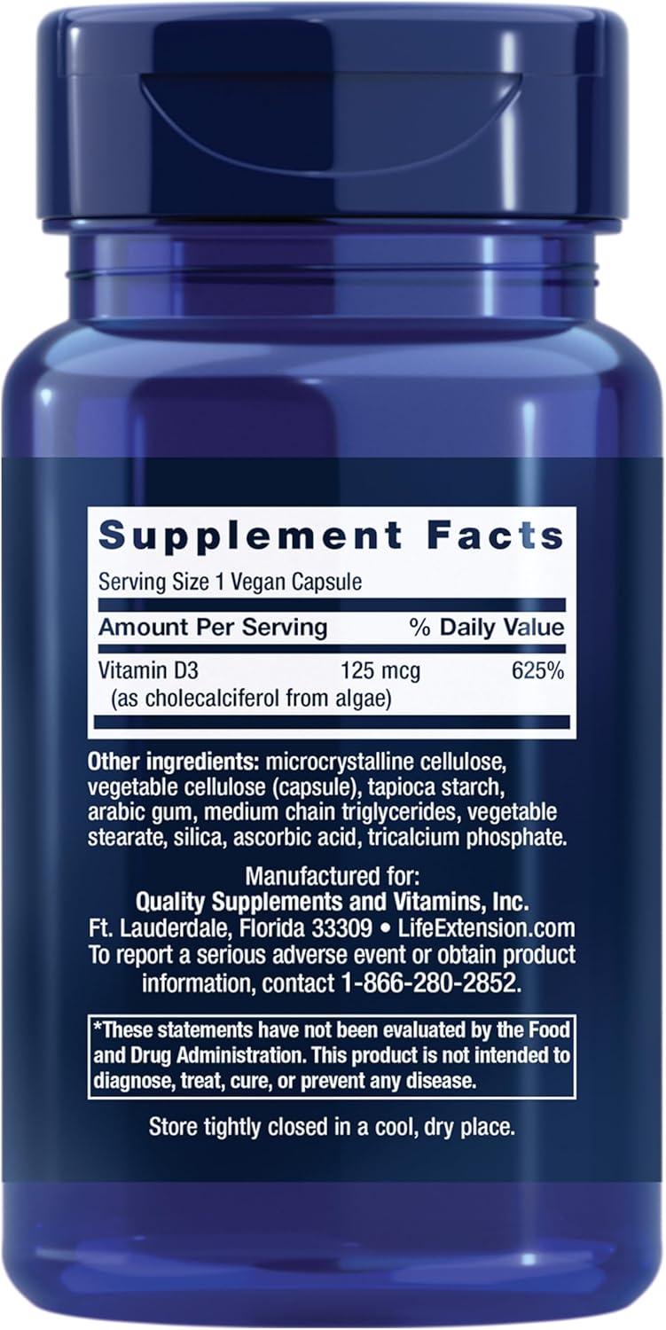 Vegan Vitamin D3 Supplement for Joint and Bone Health - Immune Support - Non-GMO and Gluten Free - 60 Count