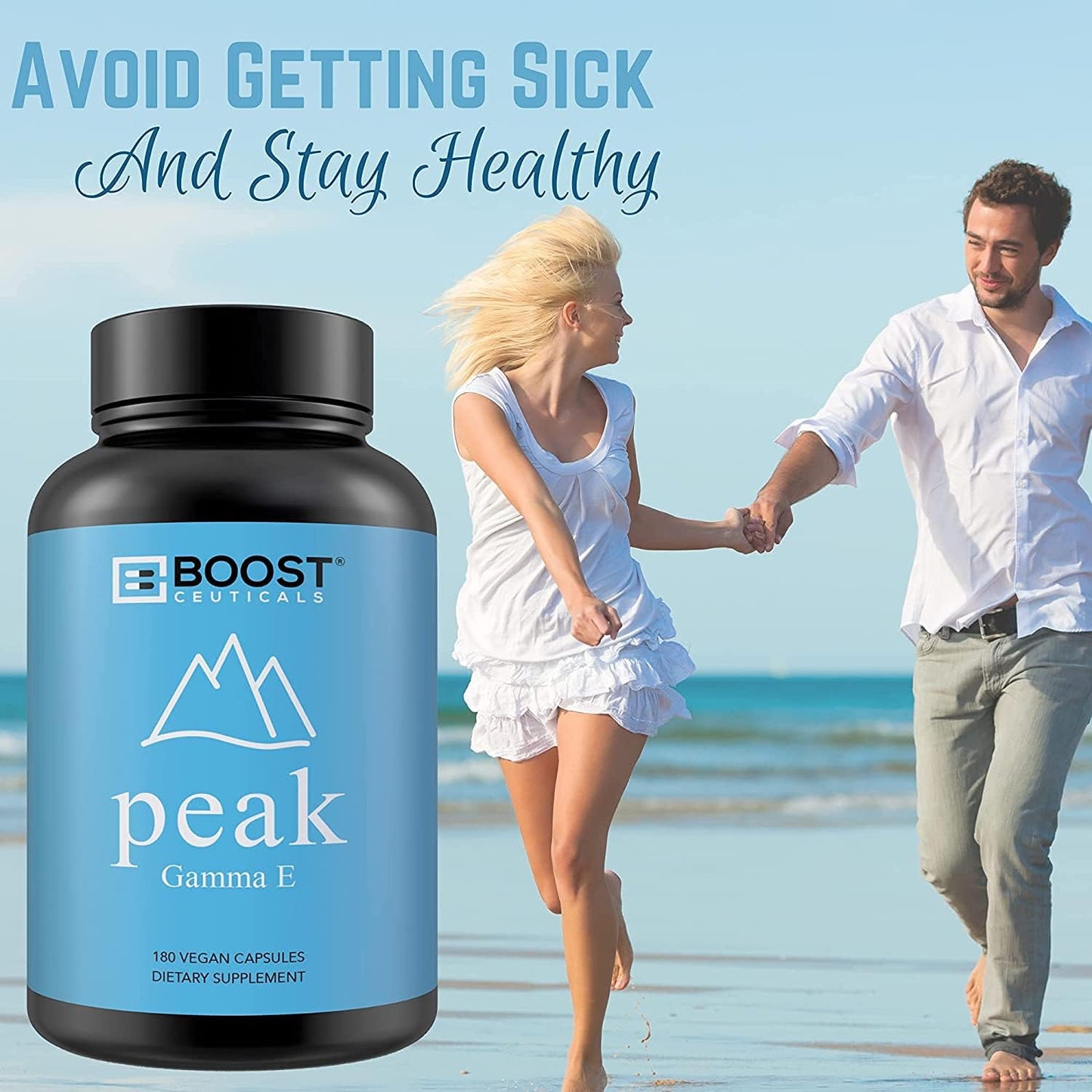 Vegan Vitamin E 400 IU Mixed Tocopherols Complex - Non-GMO, Gluten-Free, High Potency Gamma E - 180 Capsules by BoostCeuticals