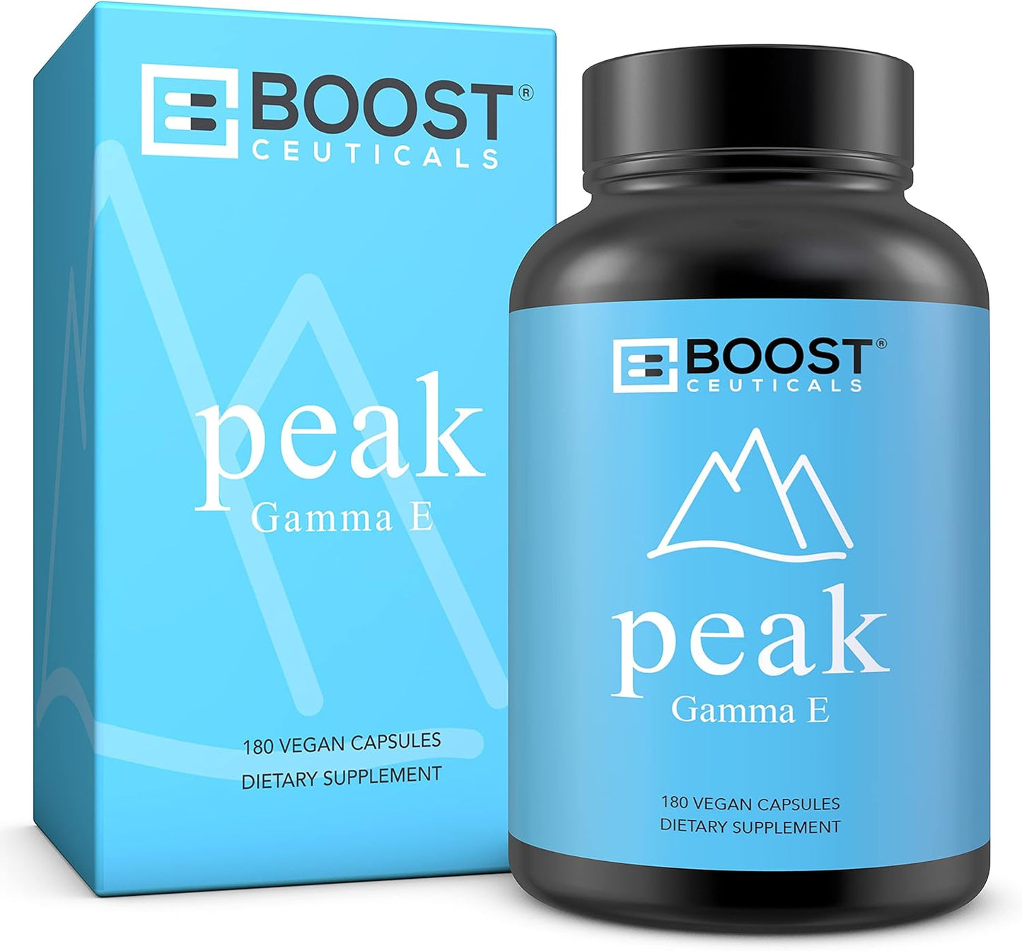 Vegan Vitamin E 400 IU Mixed Tocopherols Complex - Non-GMO, Gluten-Free, High Potency Gamma E - 180 Capsules by BoostCeuticals