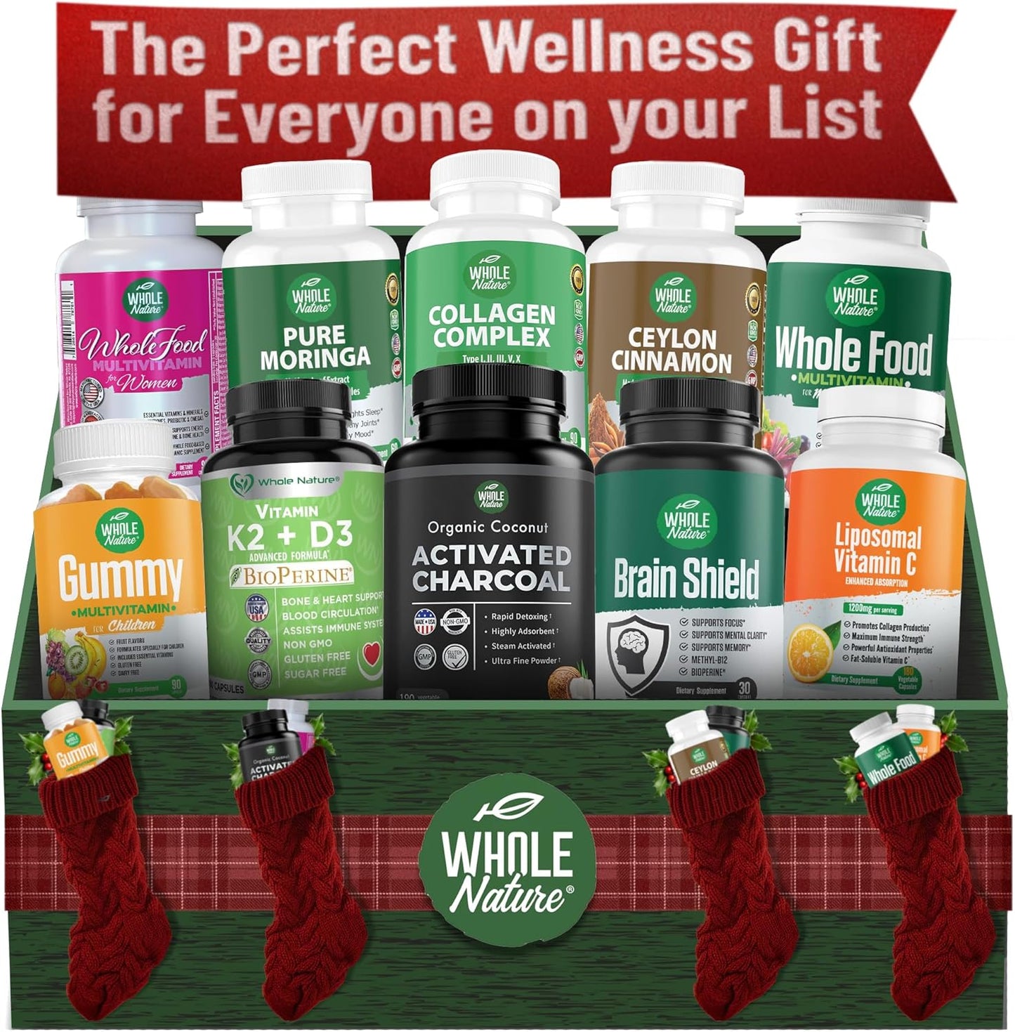 Vegan Whole Nature K2 D3 Vitamin Supplement with BioPerine - 60 Capsules for Heart & Bone Health