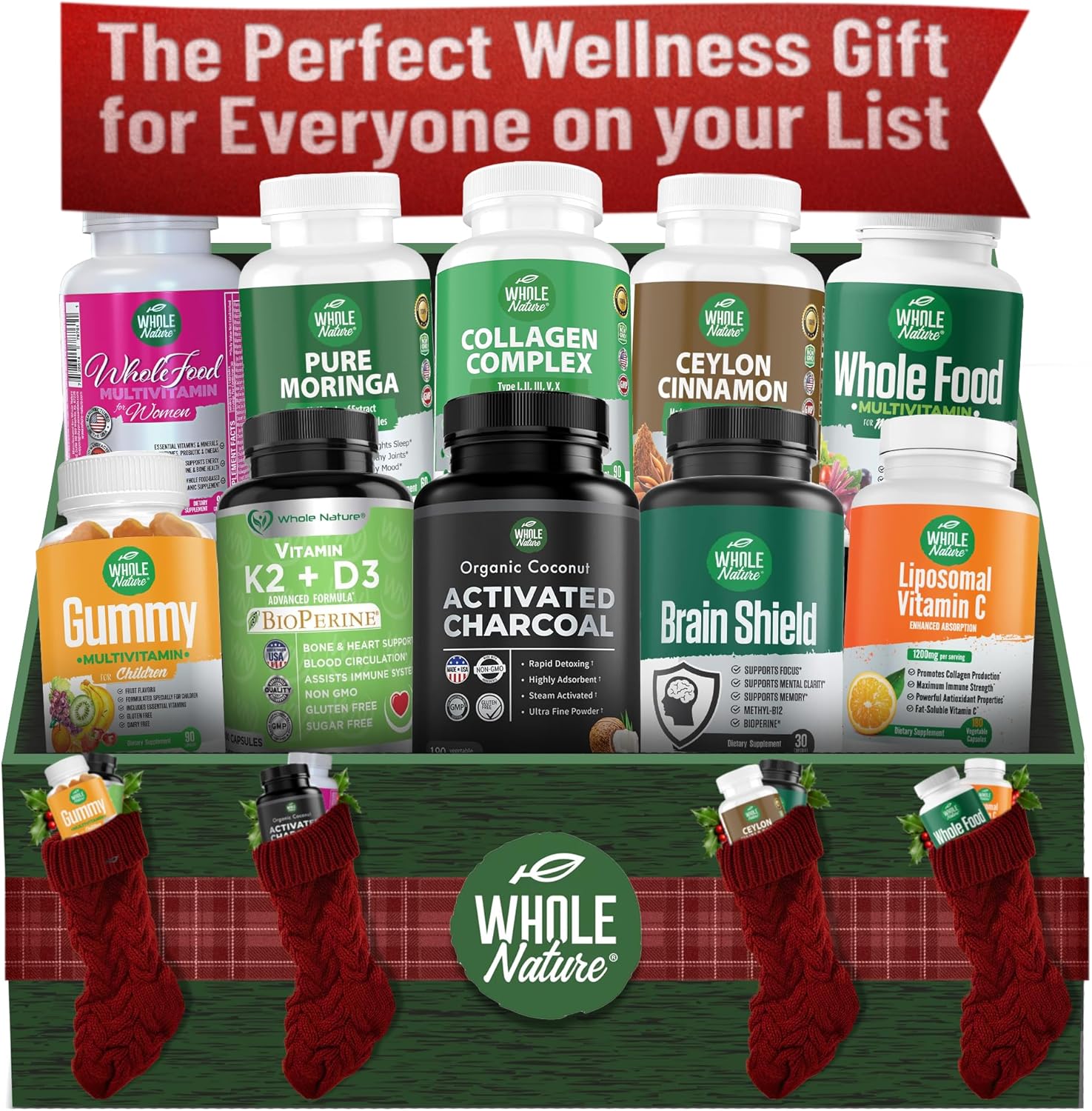 Vegan Whole Nature K2 D3 Vitamin Supplement with BioPerine - 60 Capsules for Heart & Bone Health