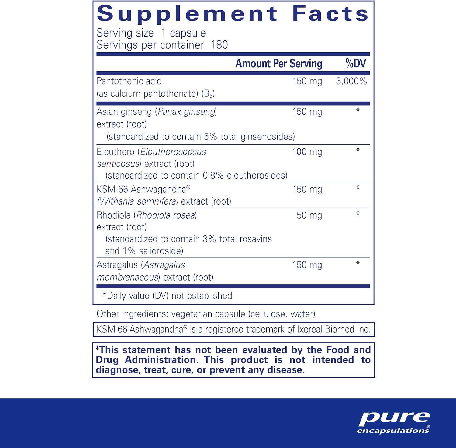 Vegetarian Adrenal Support Formula by Pure Encapsulations | Phyto-ADR | 180 Capsules