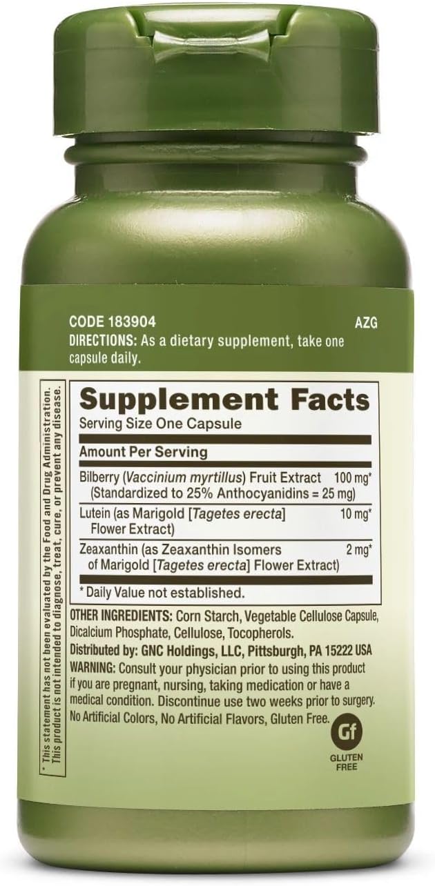 Vegetarian Bilberry Extract and Lutein Supplement for Eye Health - 60 Servings